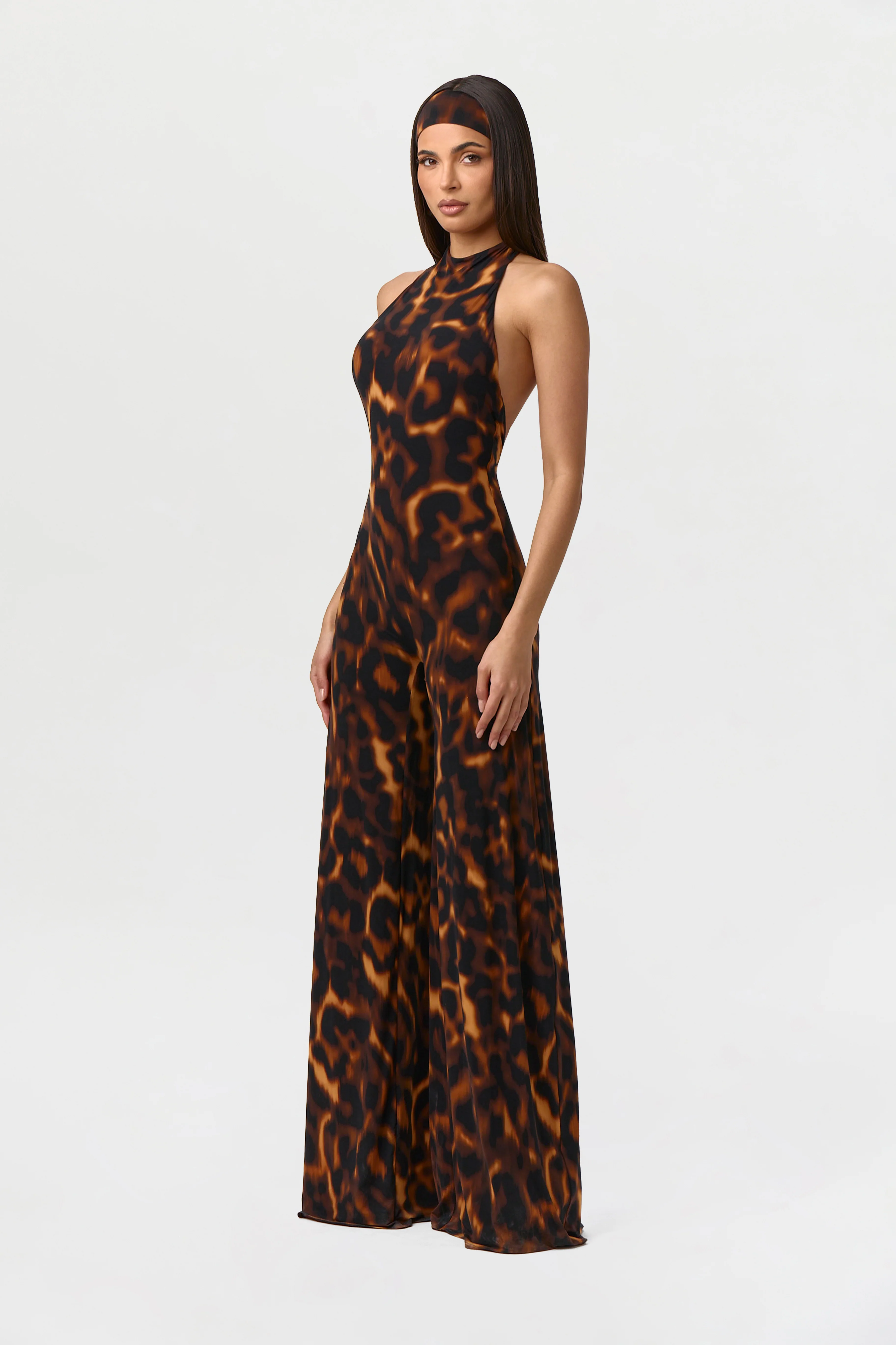 Naked Print Halter Wide Leg Jumpsuit - Image 5