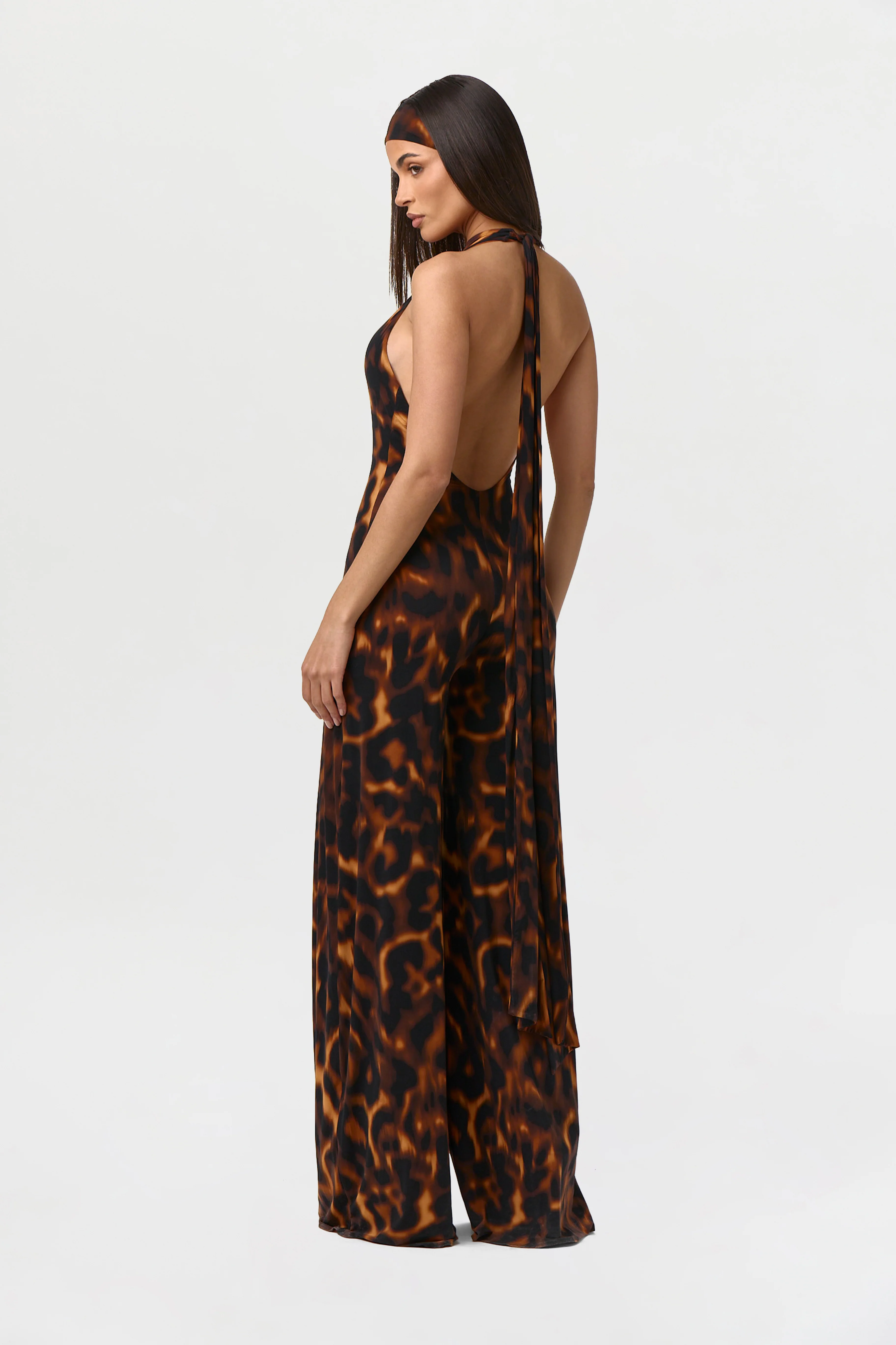 Naked Print Halter Wide Leg Jumpsuit - Image 6