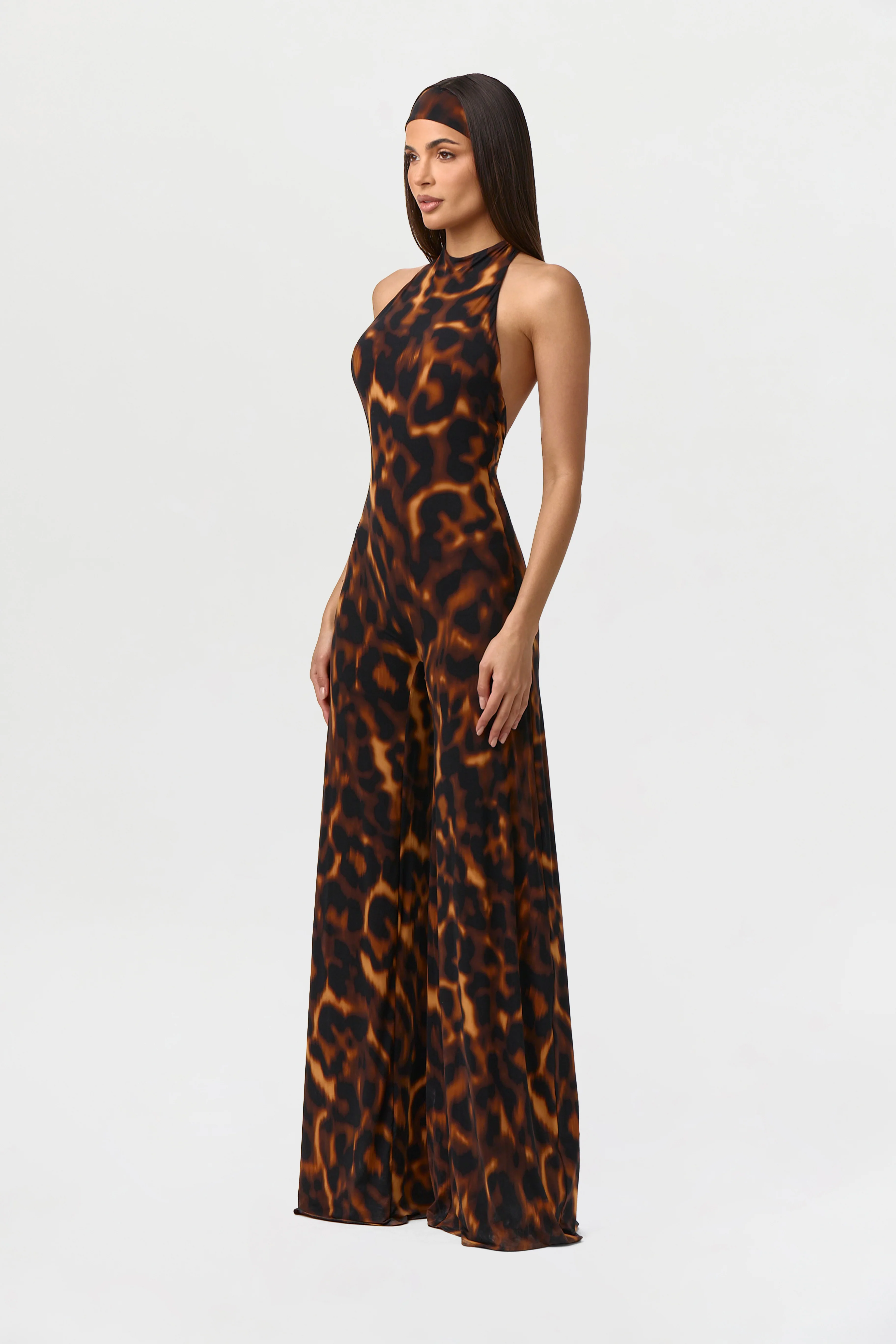 Naked Print Halter Wide Leg Jumpsuit - Image 7