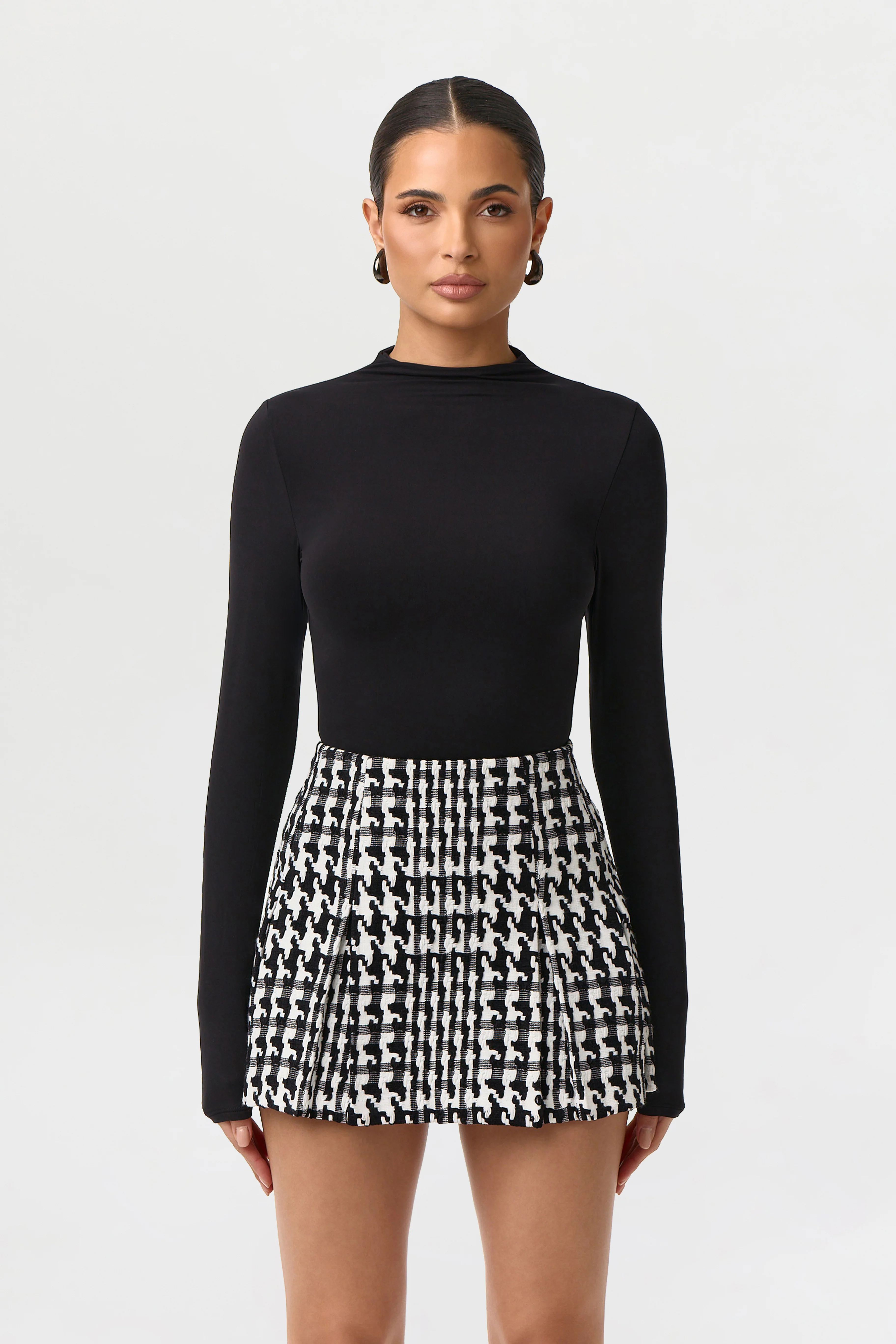 Jacquard Houndstooth Mini Skirt - Image 3