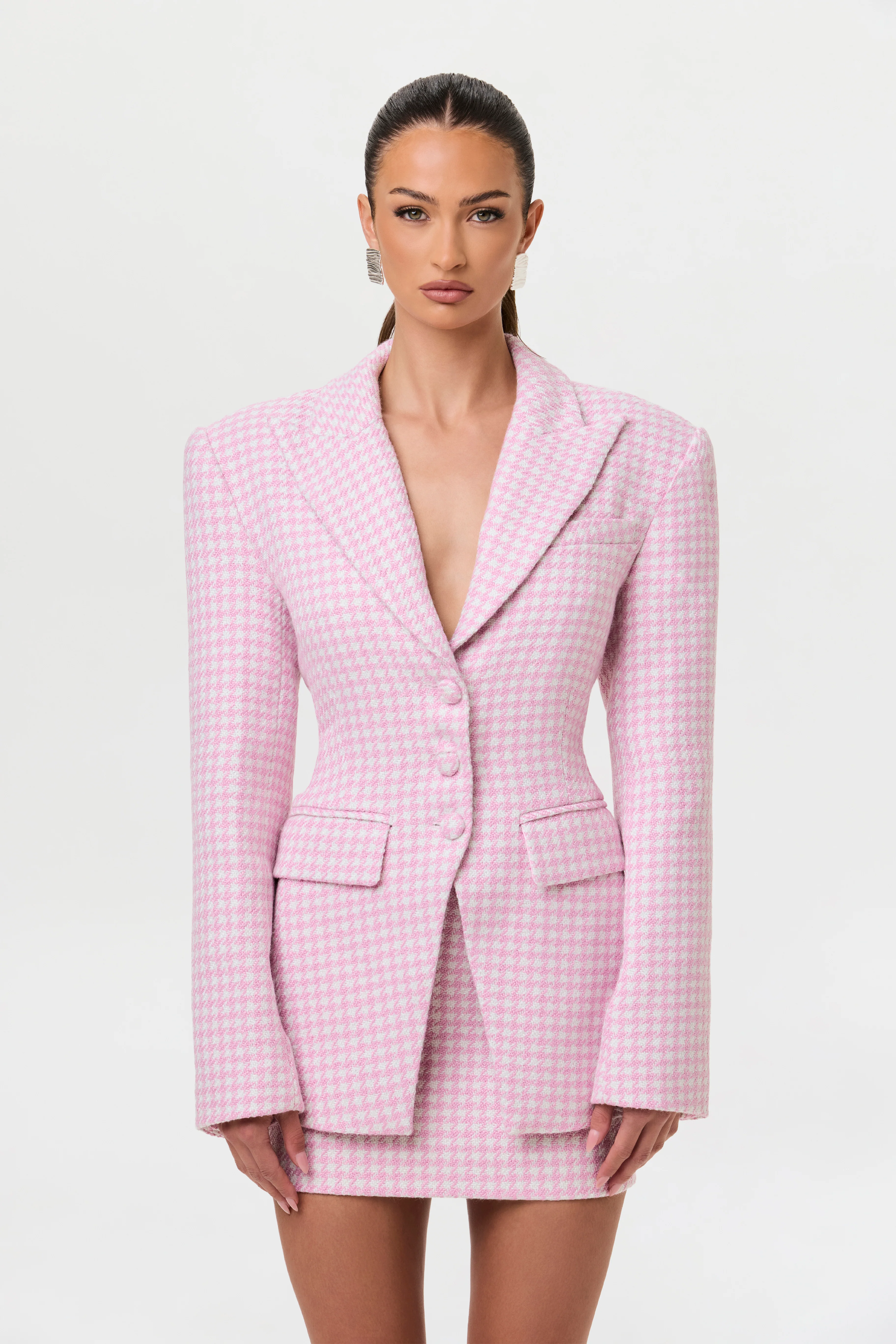 Tweed Houndstooth Mini Skirt - Image 11