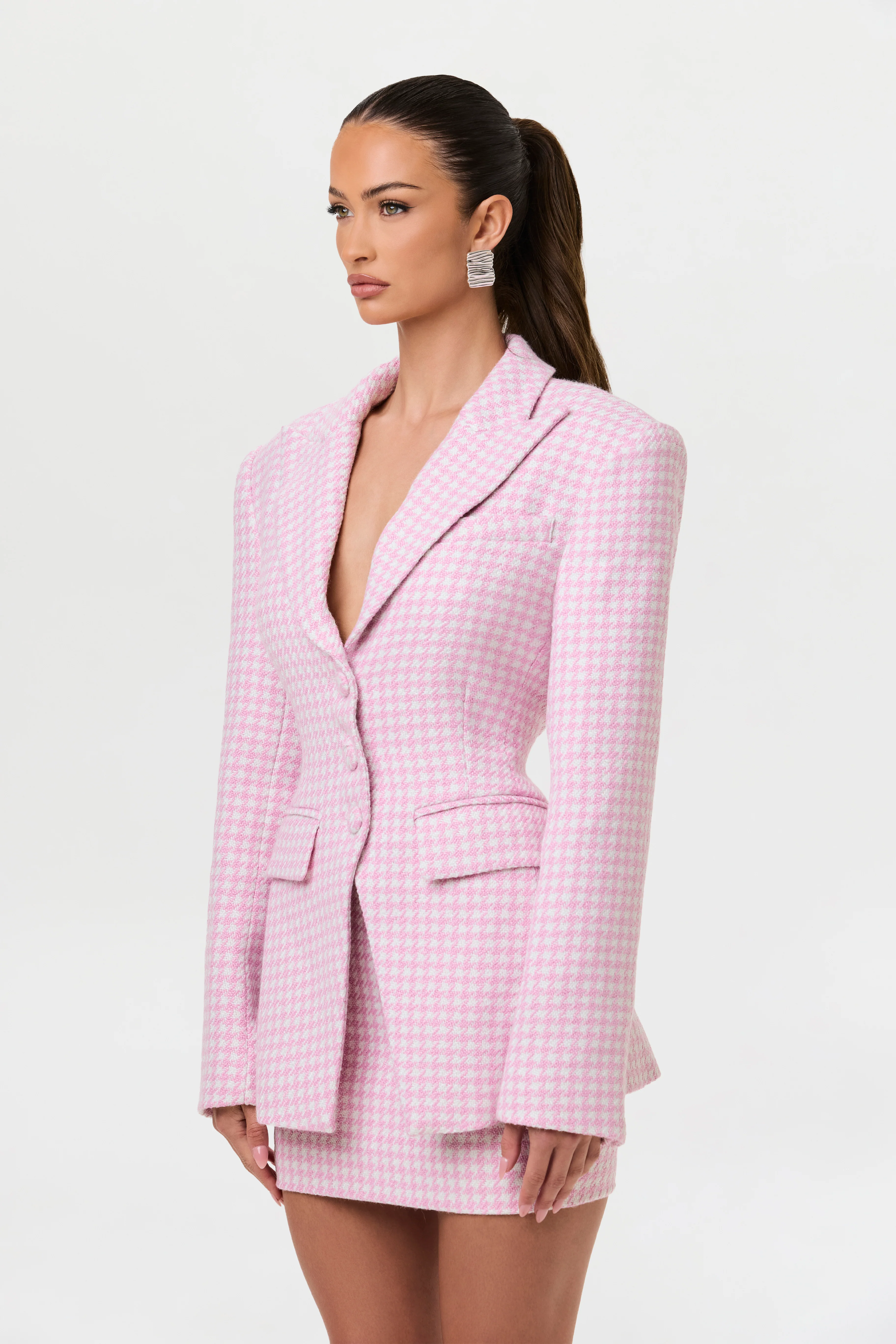 Tweed Houndstooth Mini Skirt - Image 12