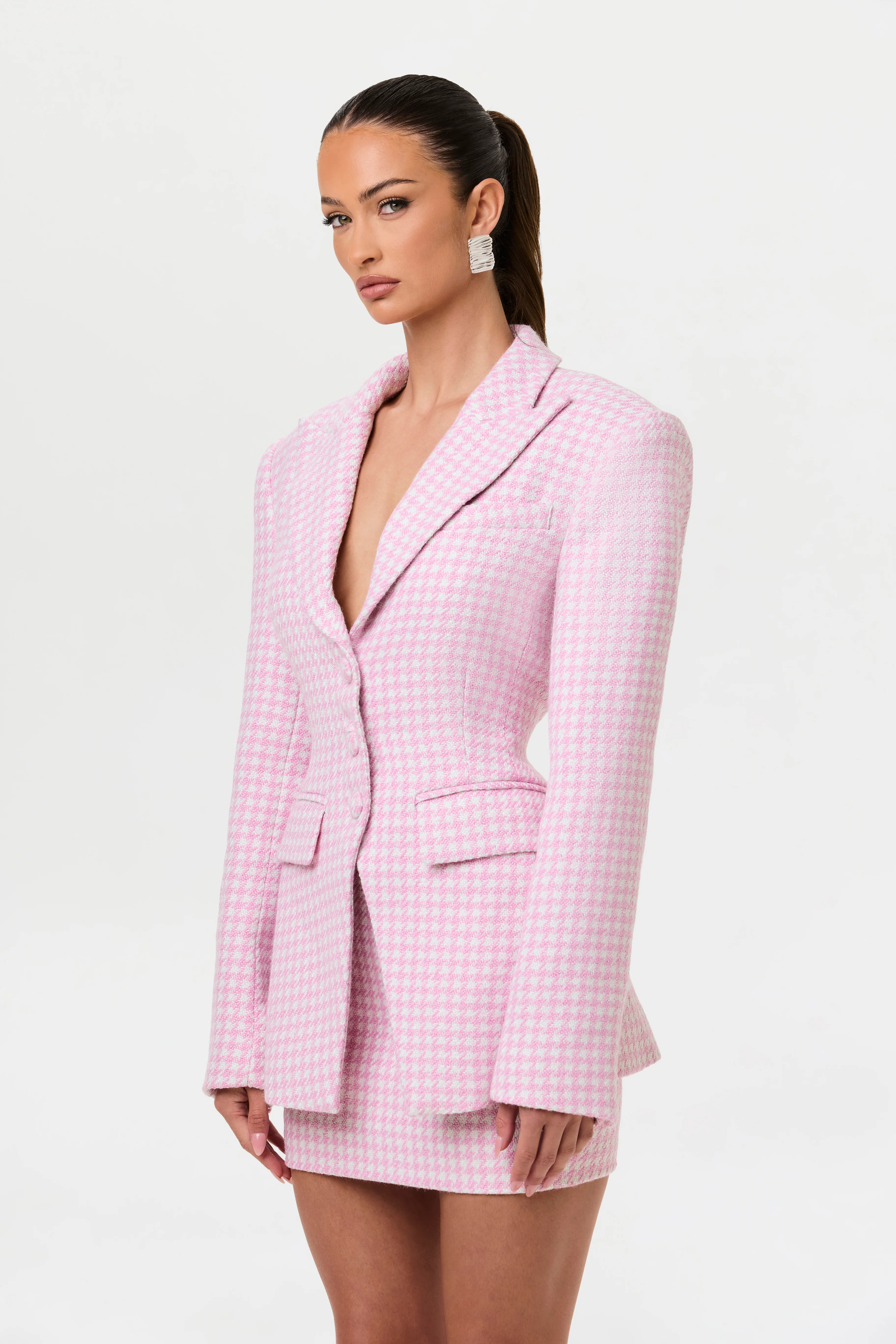 Tweed Houndstooth Mini Skirt - Image 16
