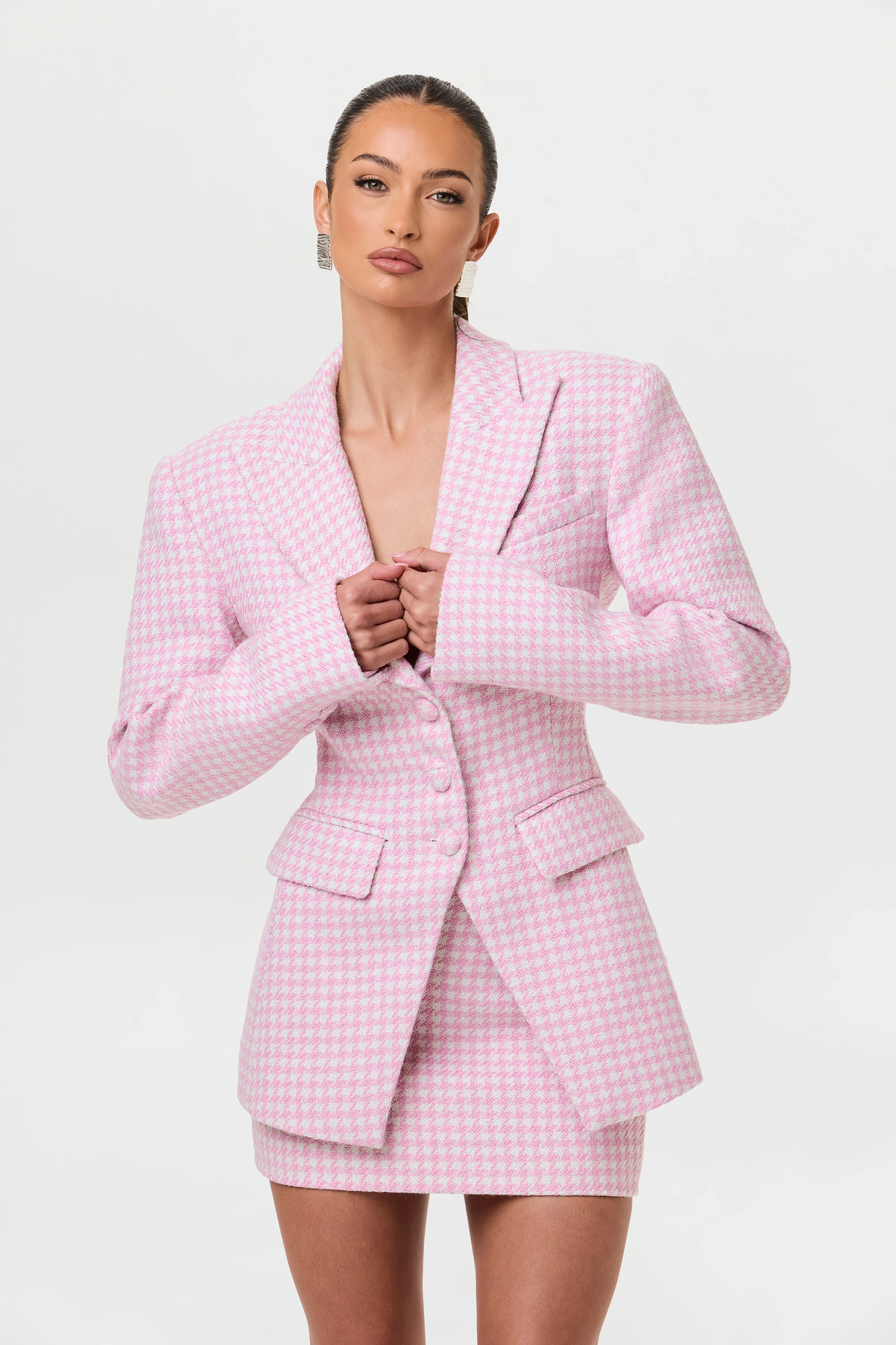 Tweed Houndstooth Mini Skirt - Image 17