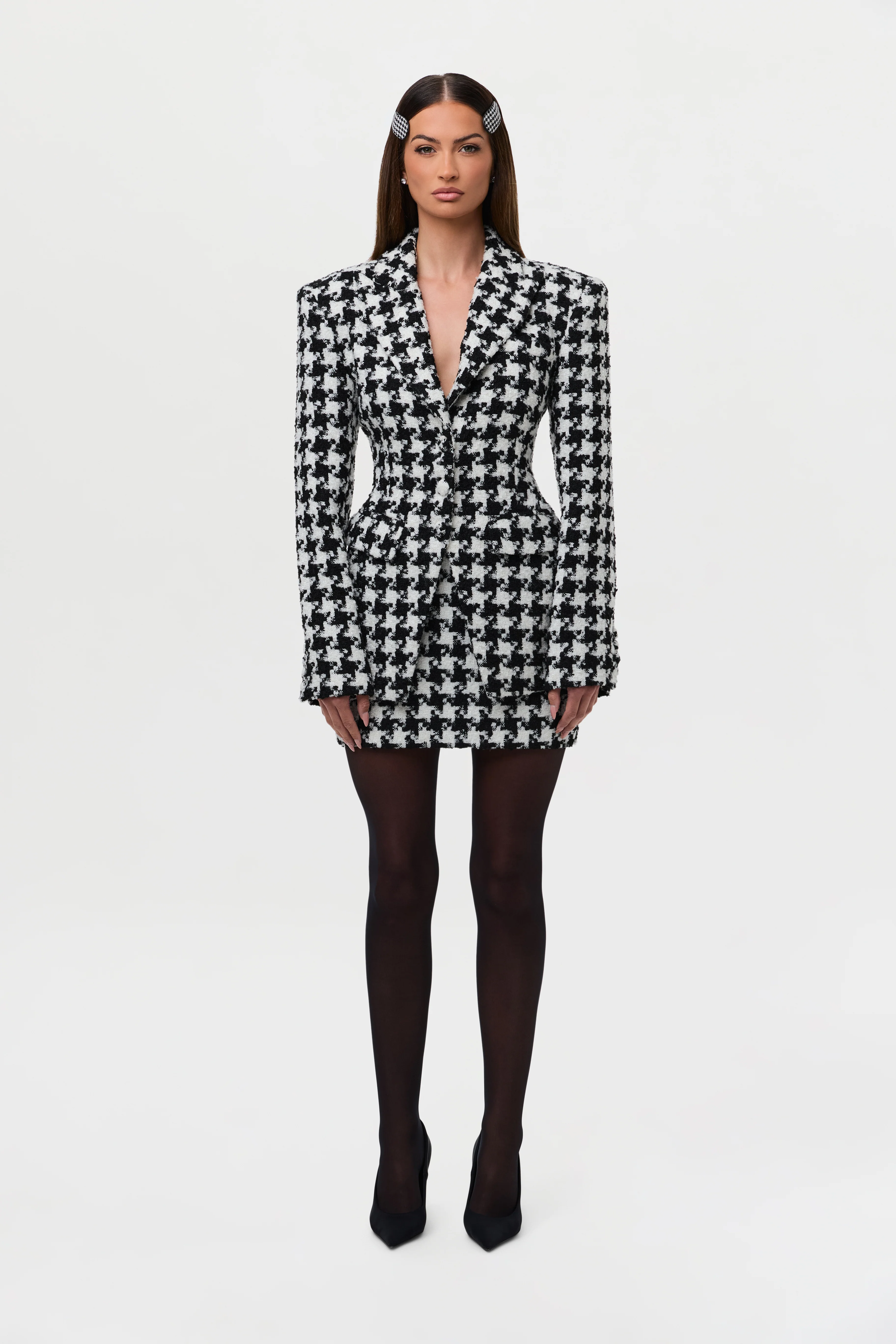 Tweed Houndstooth Mini Skirt - Image 4