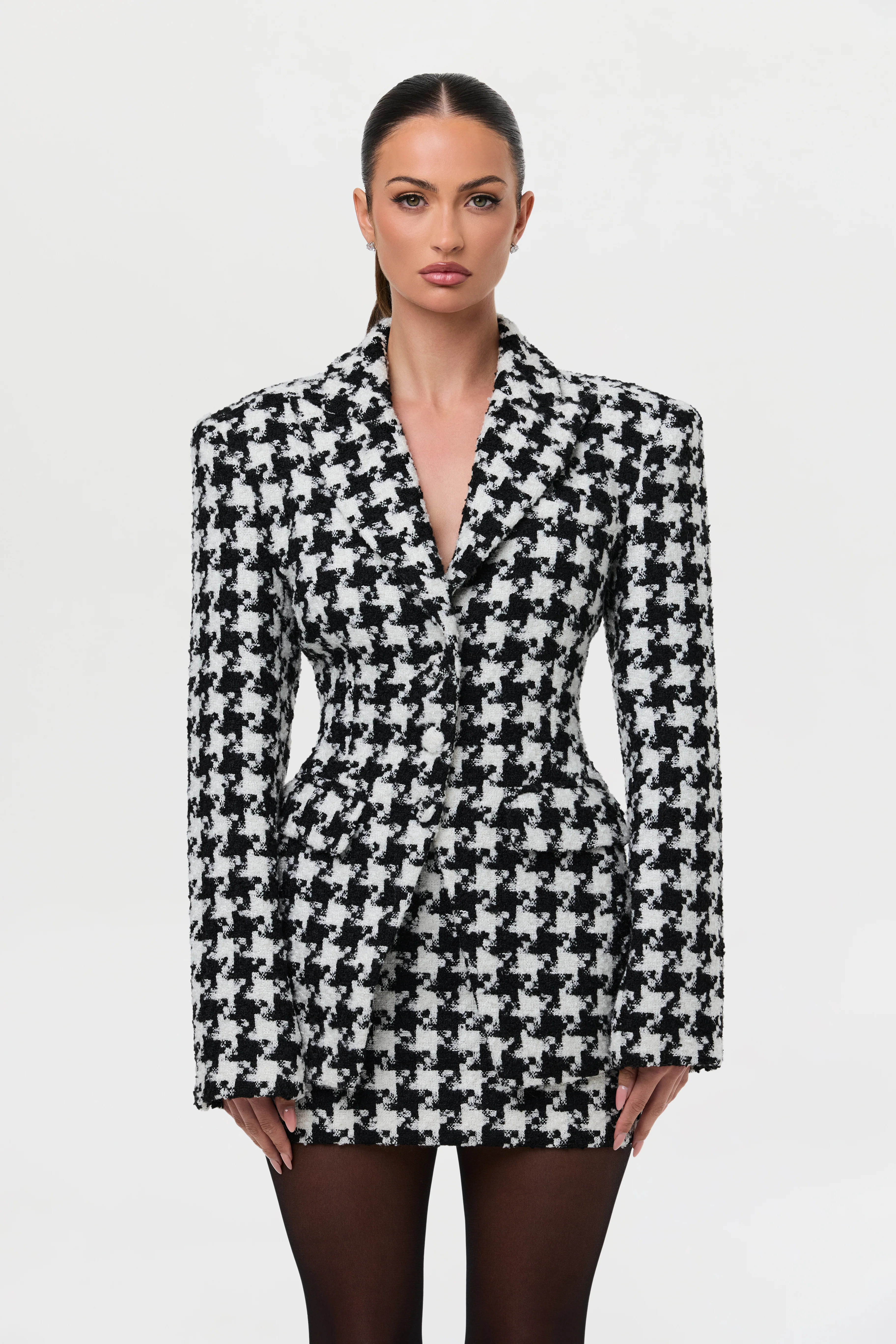 Tweed Houndstooth Mini Skirt - Image 5
