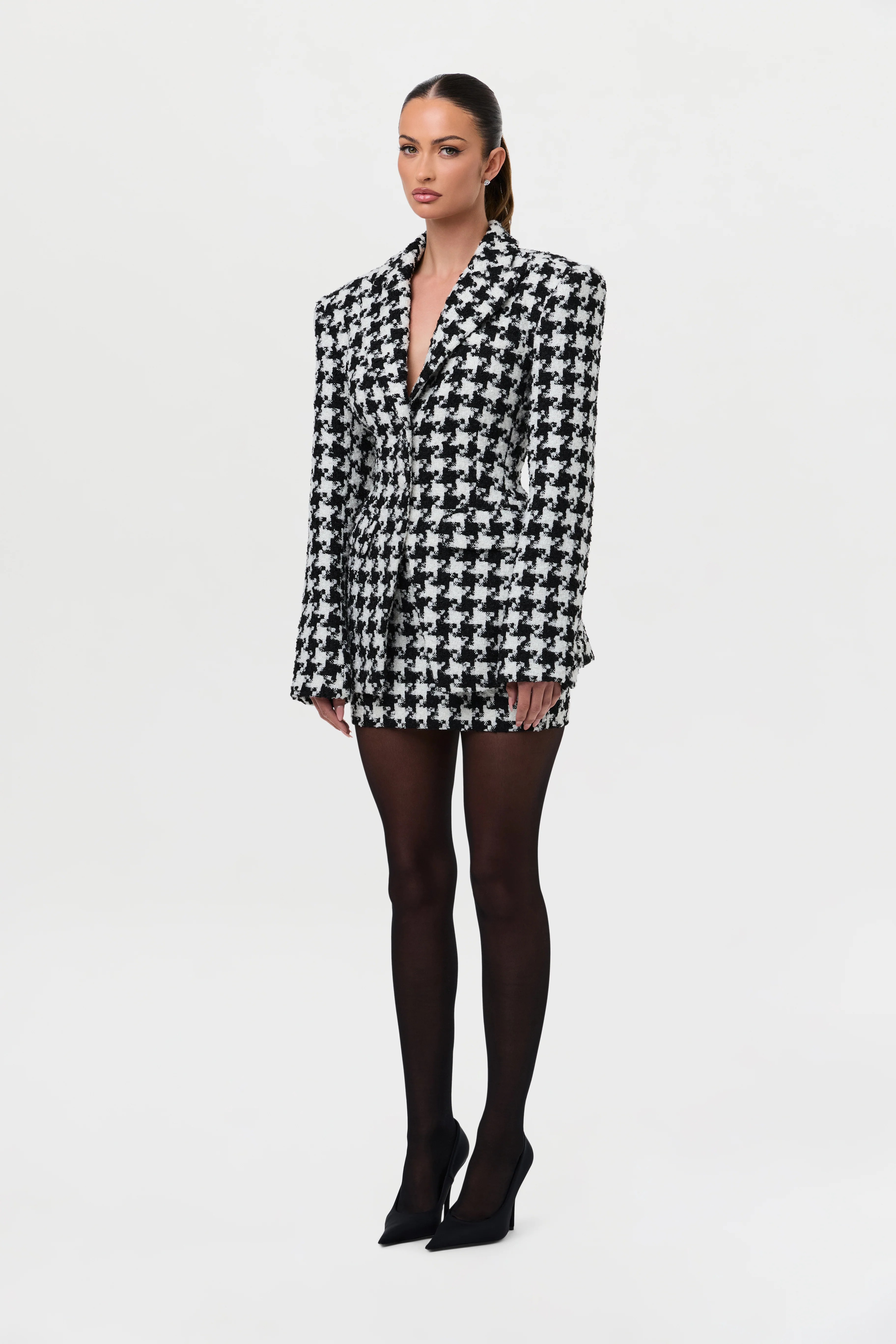 Tweed Houndstooth Mini Skirt - Image 8