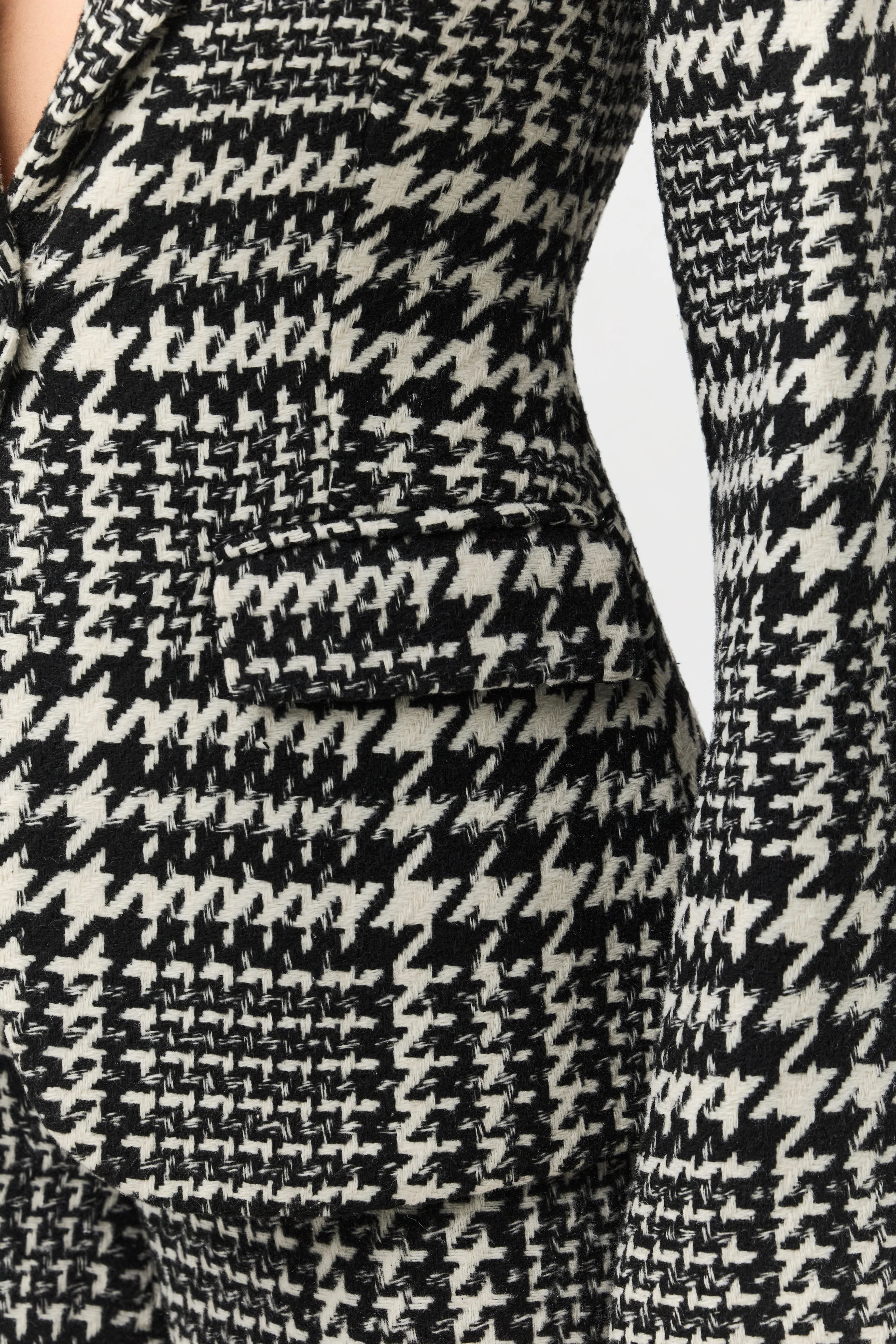 Houndstooth Plaid Suit Blazer - Image 3