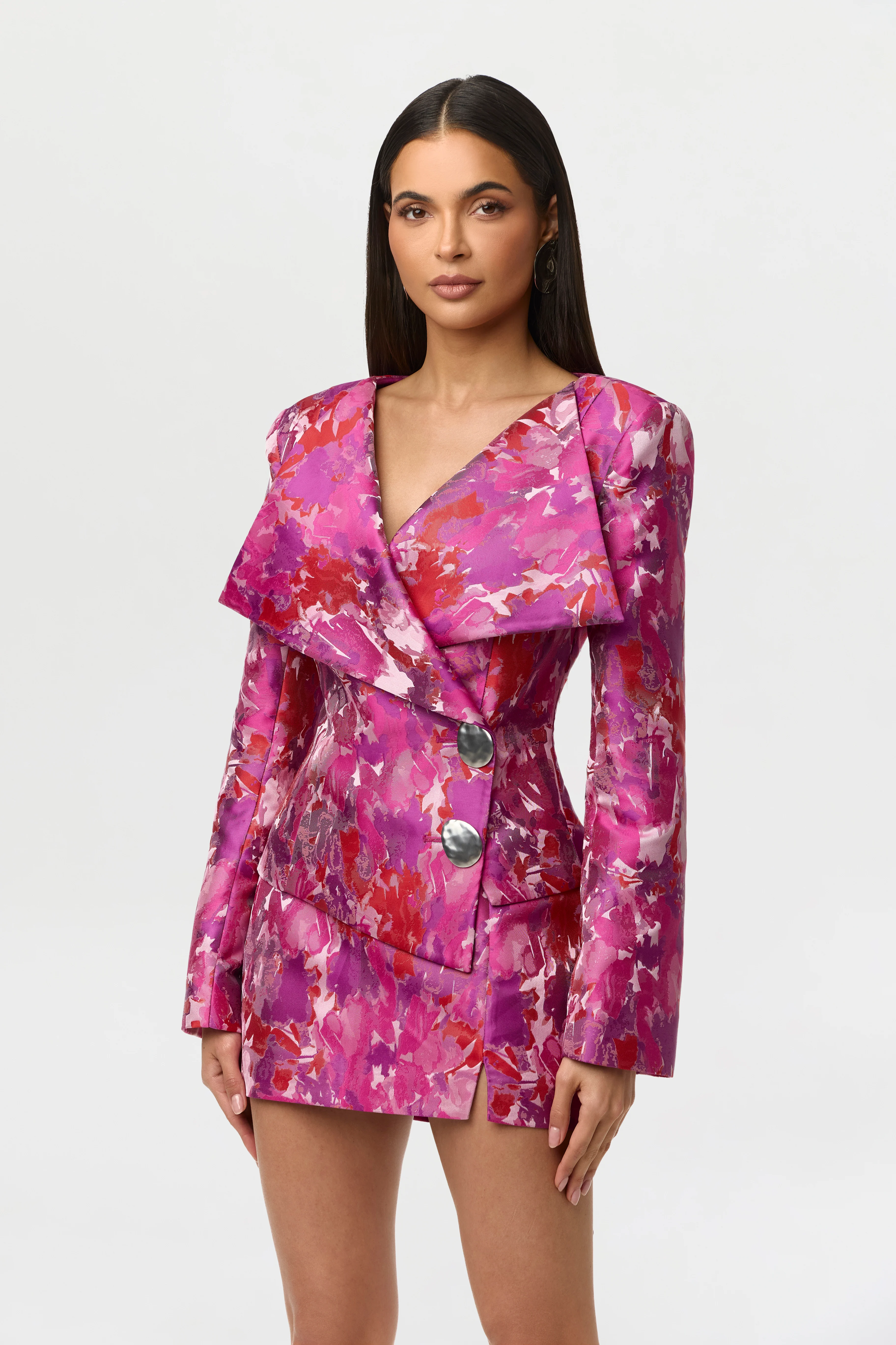 Suiting Jacquard Crossbody Blazer - Image 3