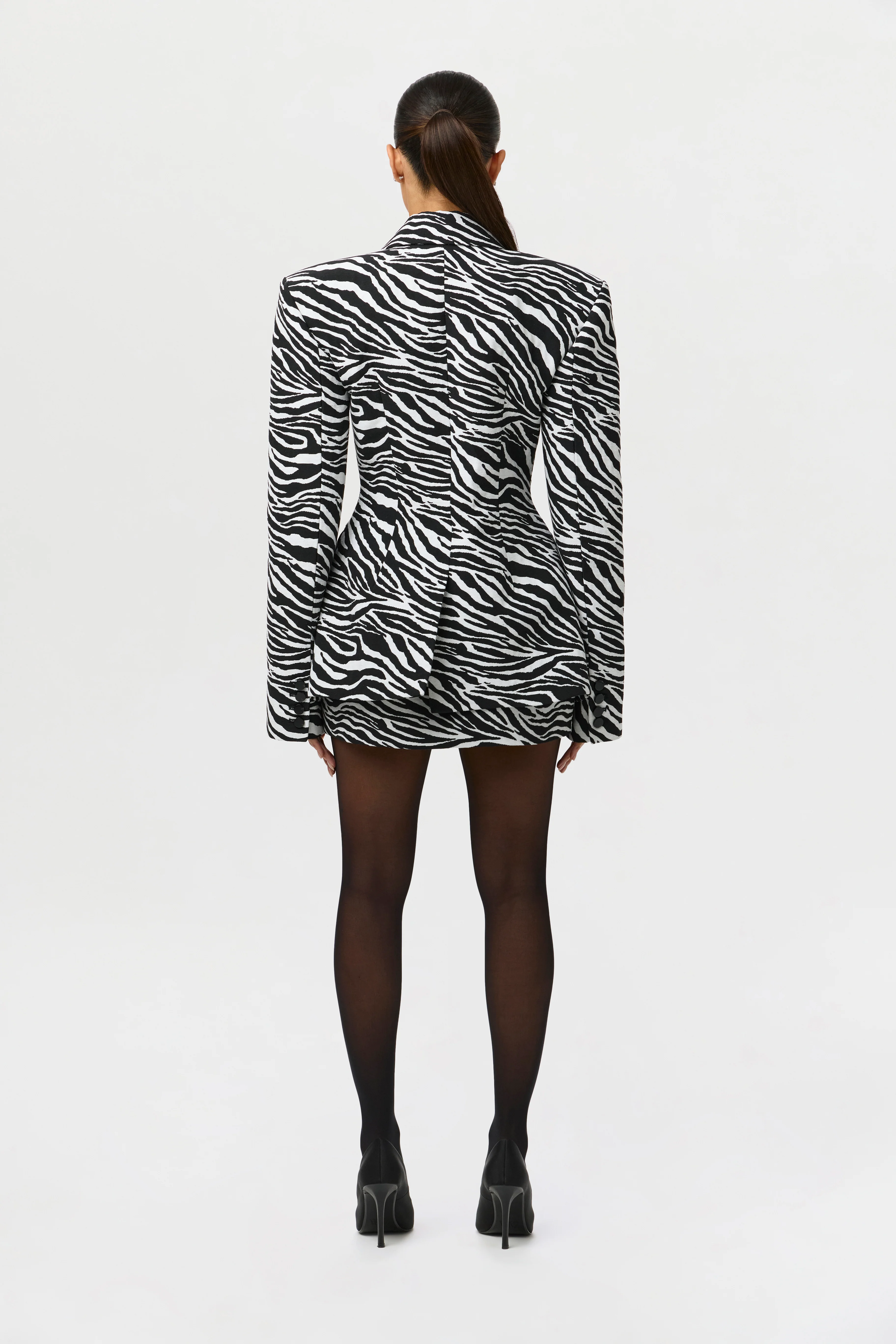 Suiting Zebra Jacquard Mini Skirt - Image 5