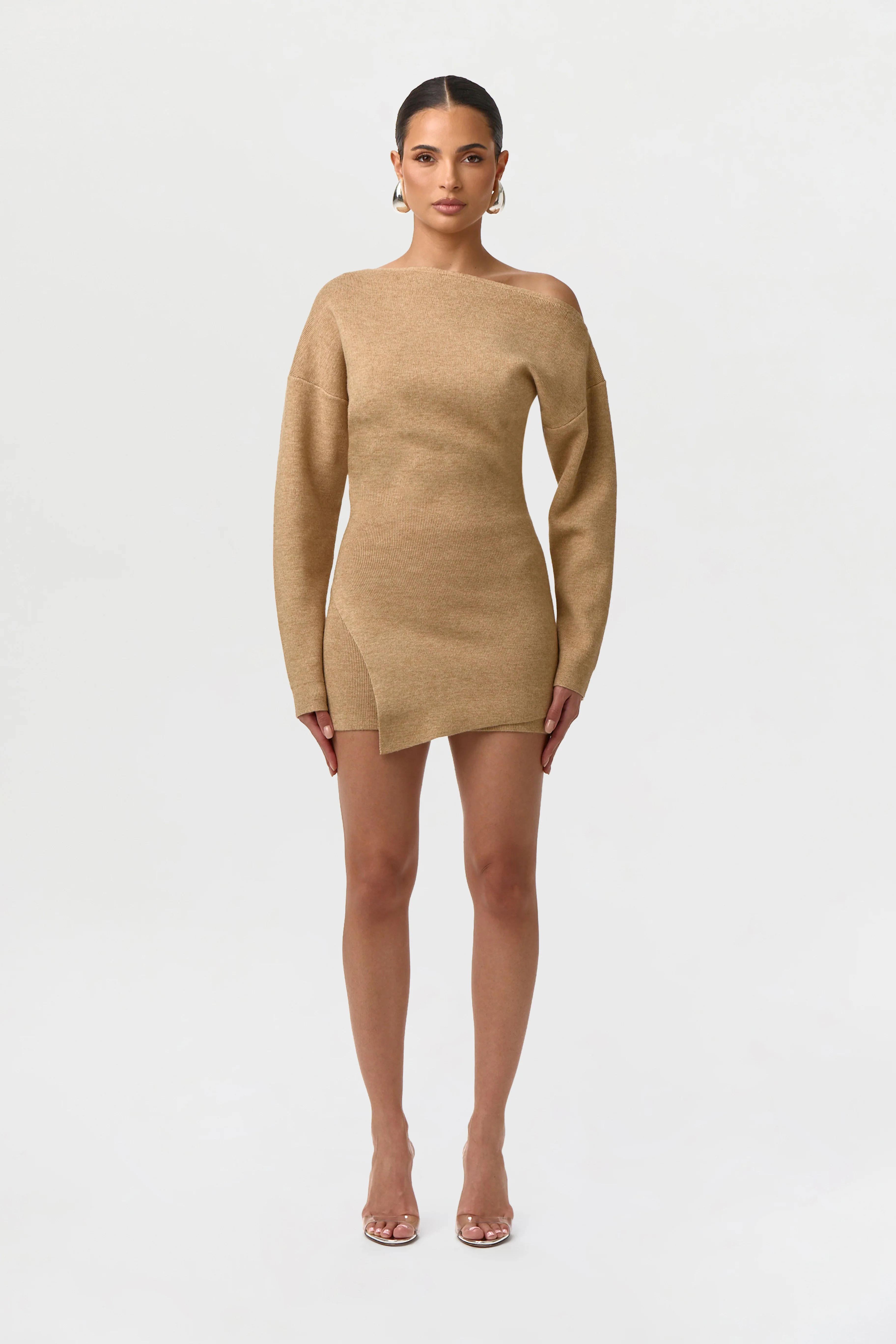 Knit Off-Shoulder Asymmetric Top - Image 2