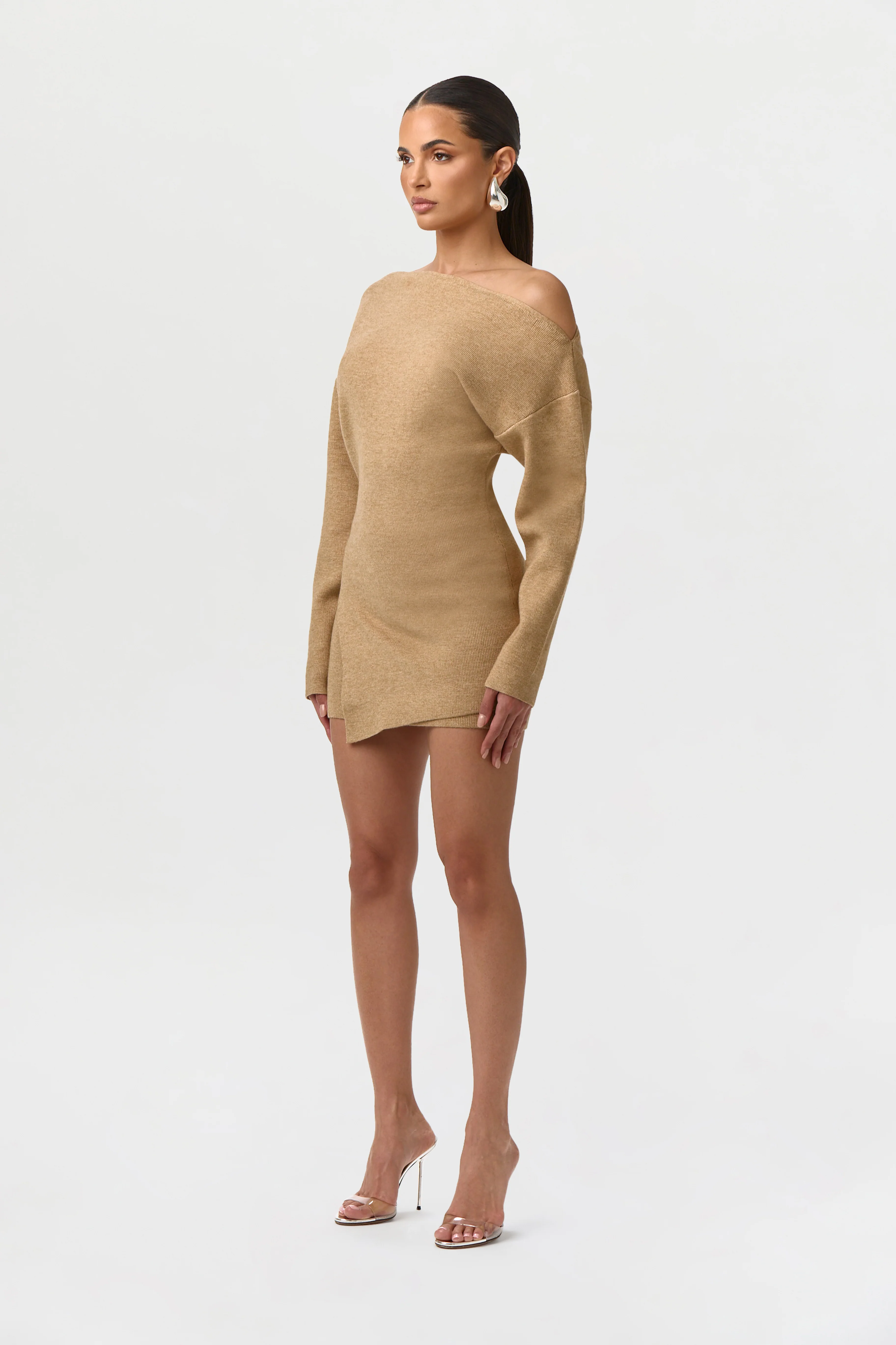 Knit Off-Shoulder Asymmetric Top - Image 4