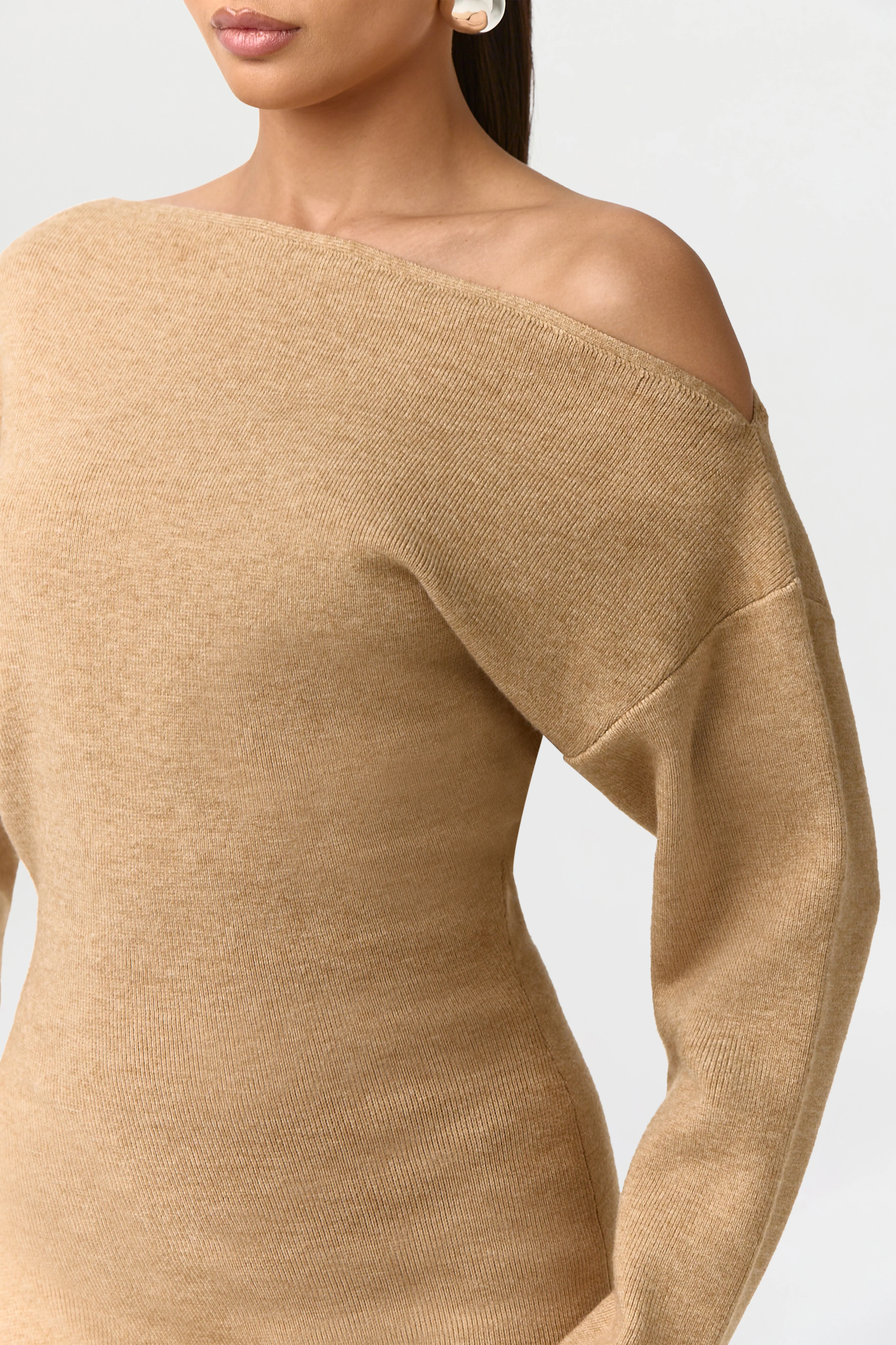Knit Off-Shoulder Asymmetric Top - Image 5