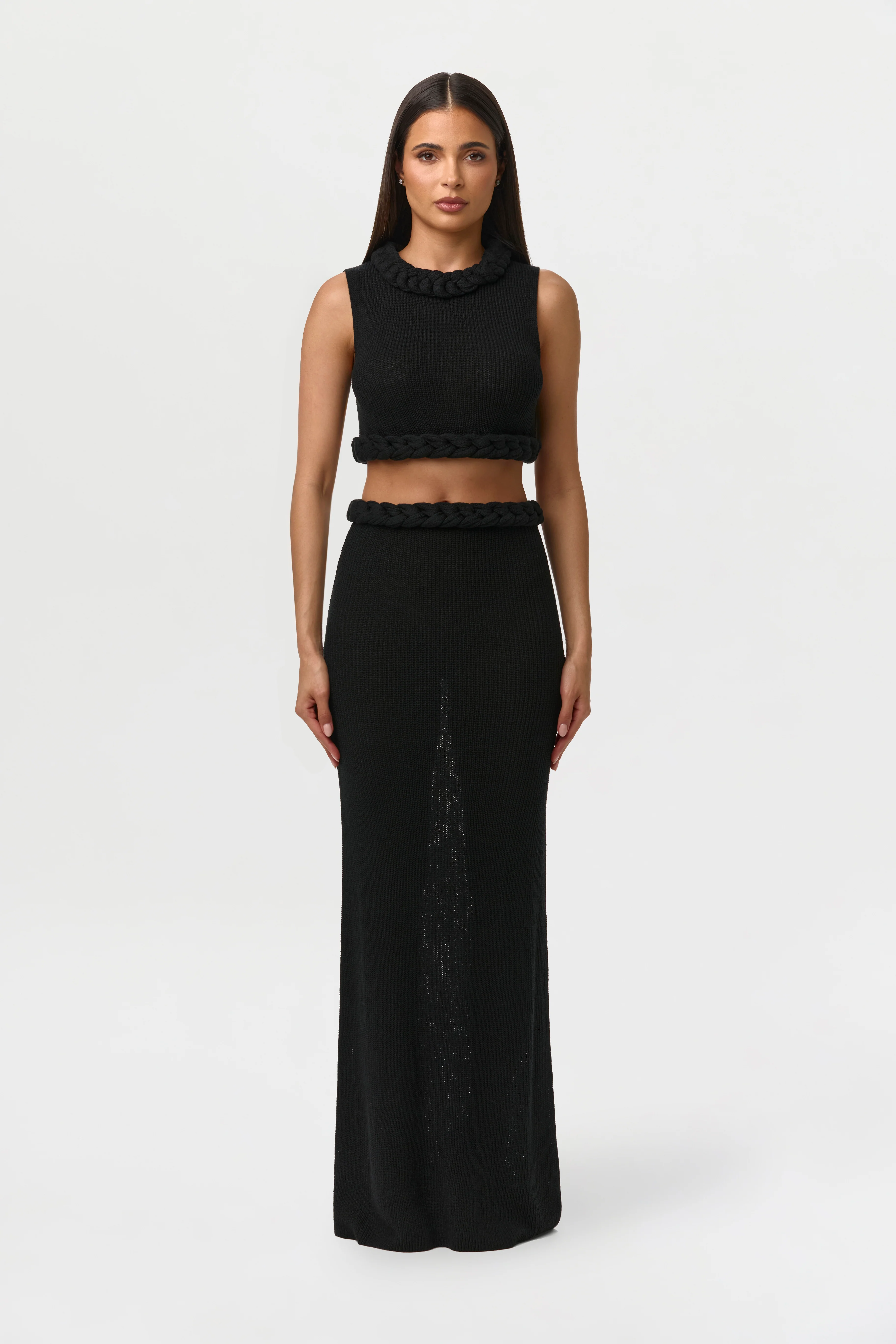 Knit Sleeveless Braid Top - Image 3