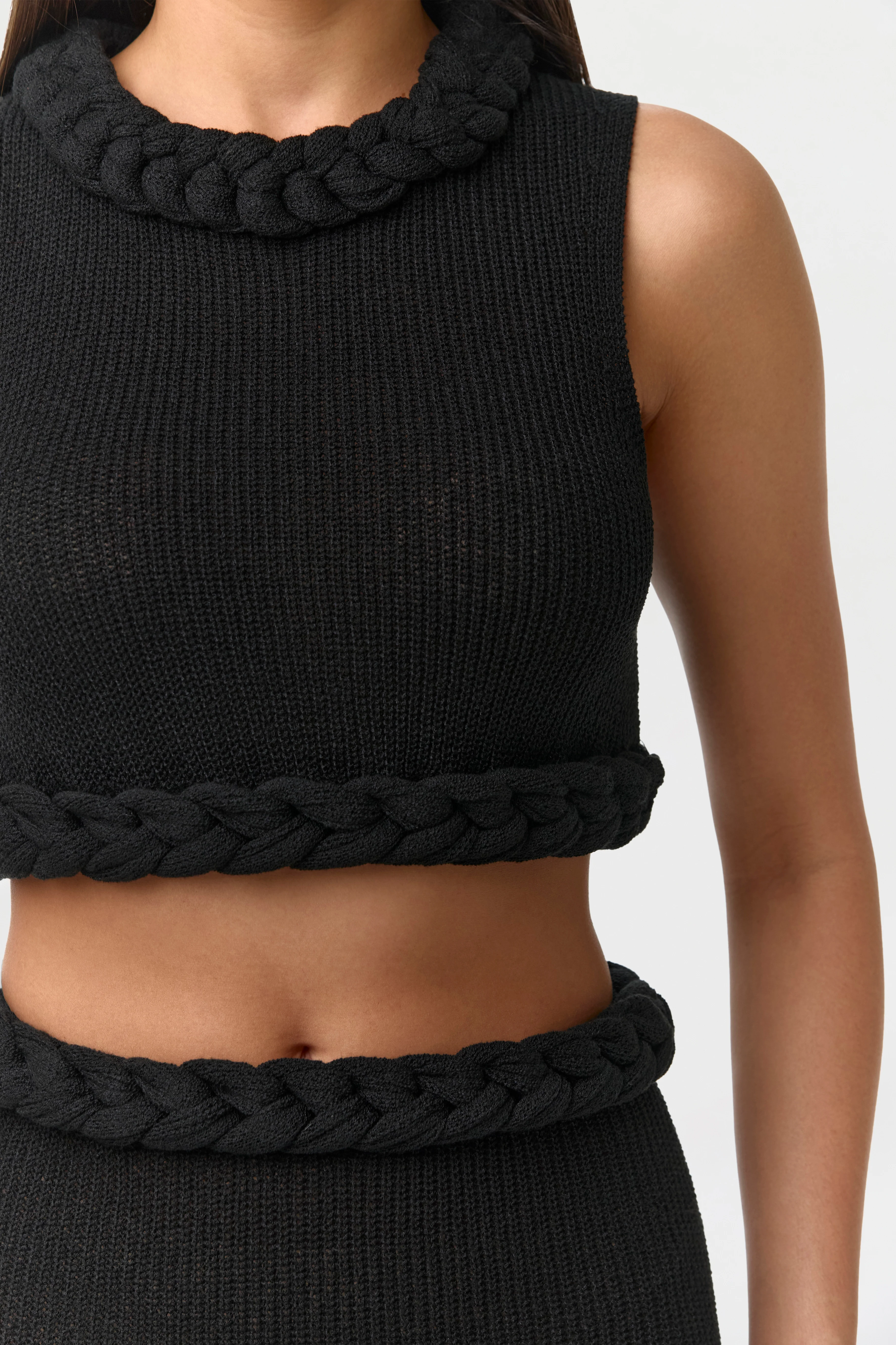 Knit Sleeveless Braid Top - Image 5