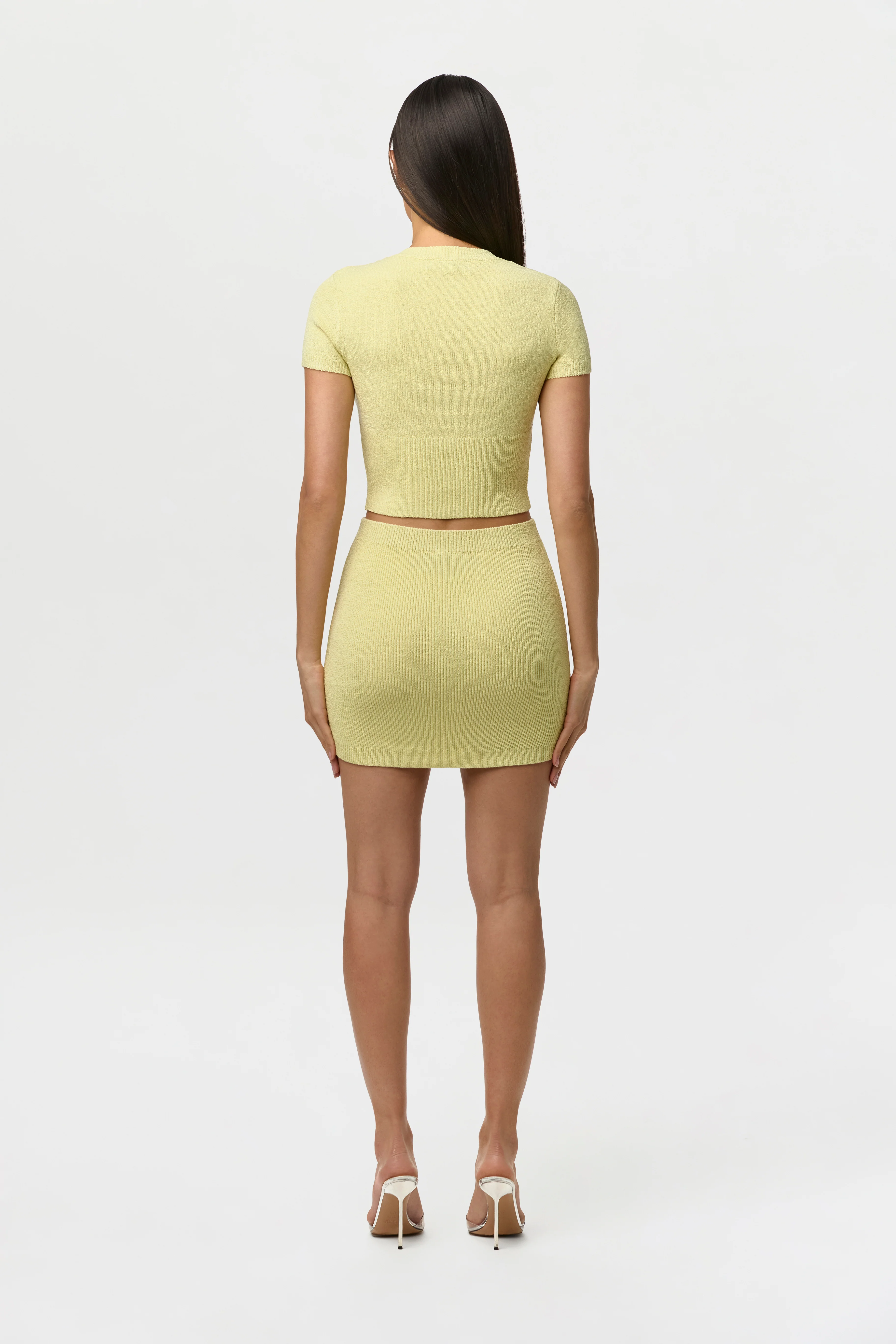 Knit Button Up Short Sleeve Crop Top - Image 7