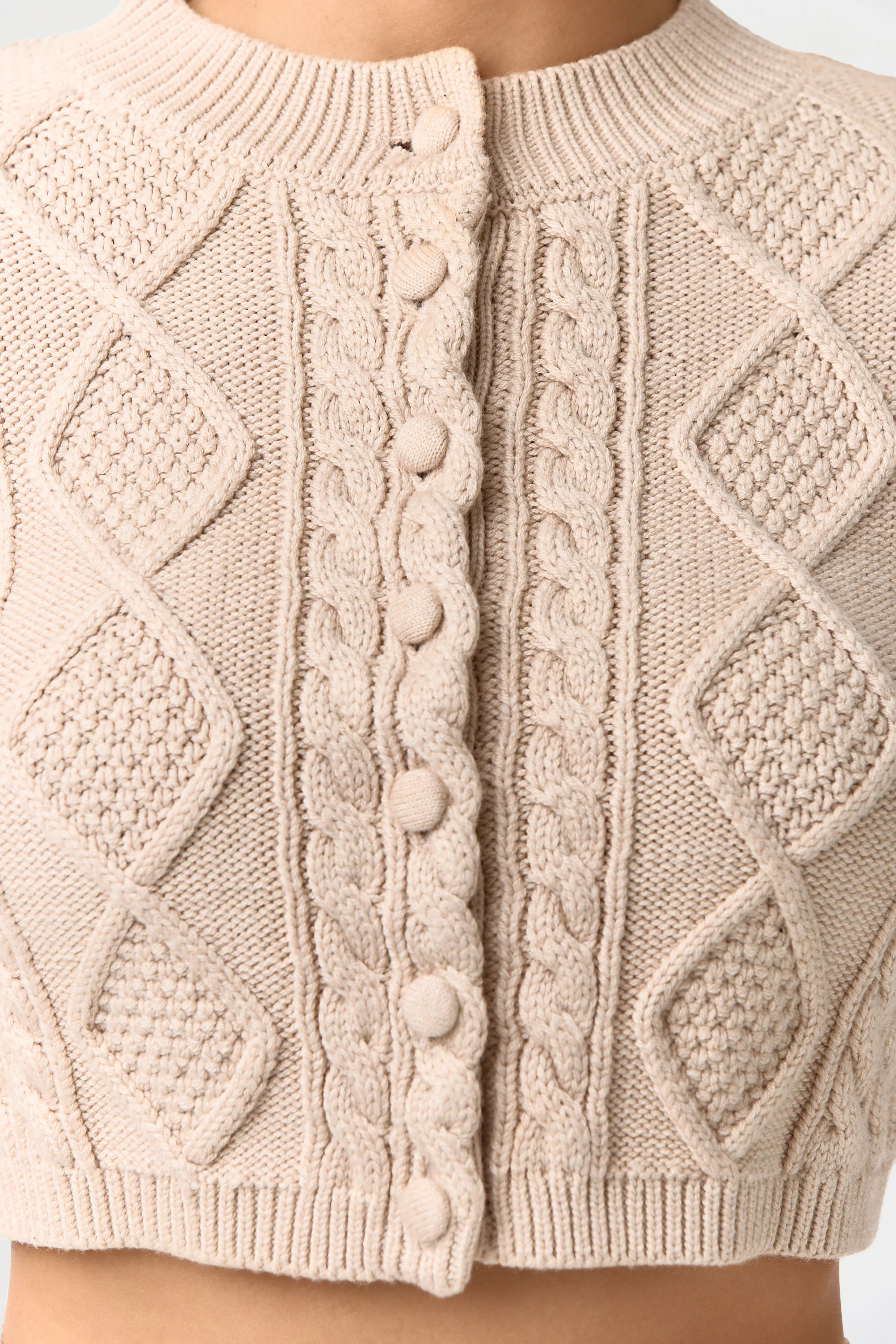 Cable Knit Cropped Cardigan - Image 5