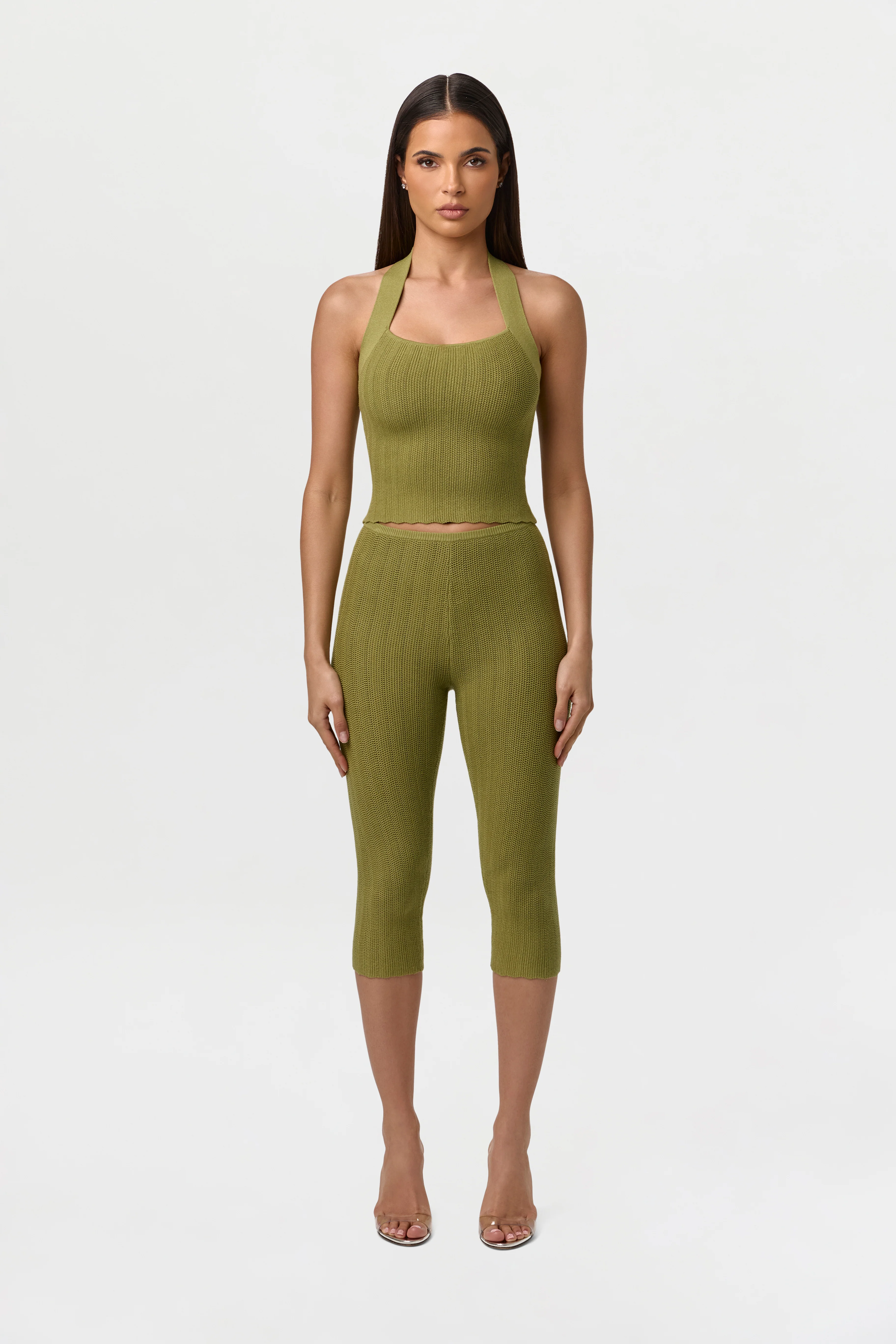 Knit Scallop Capri Leggings - Image 2