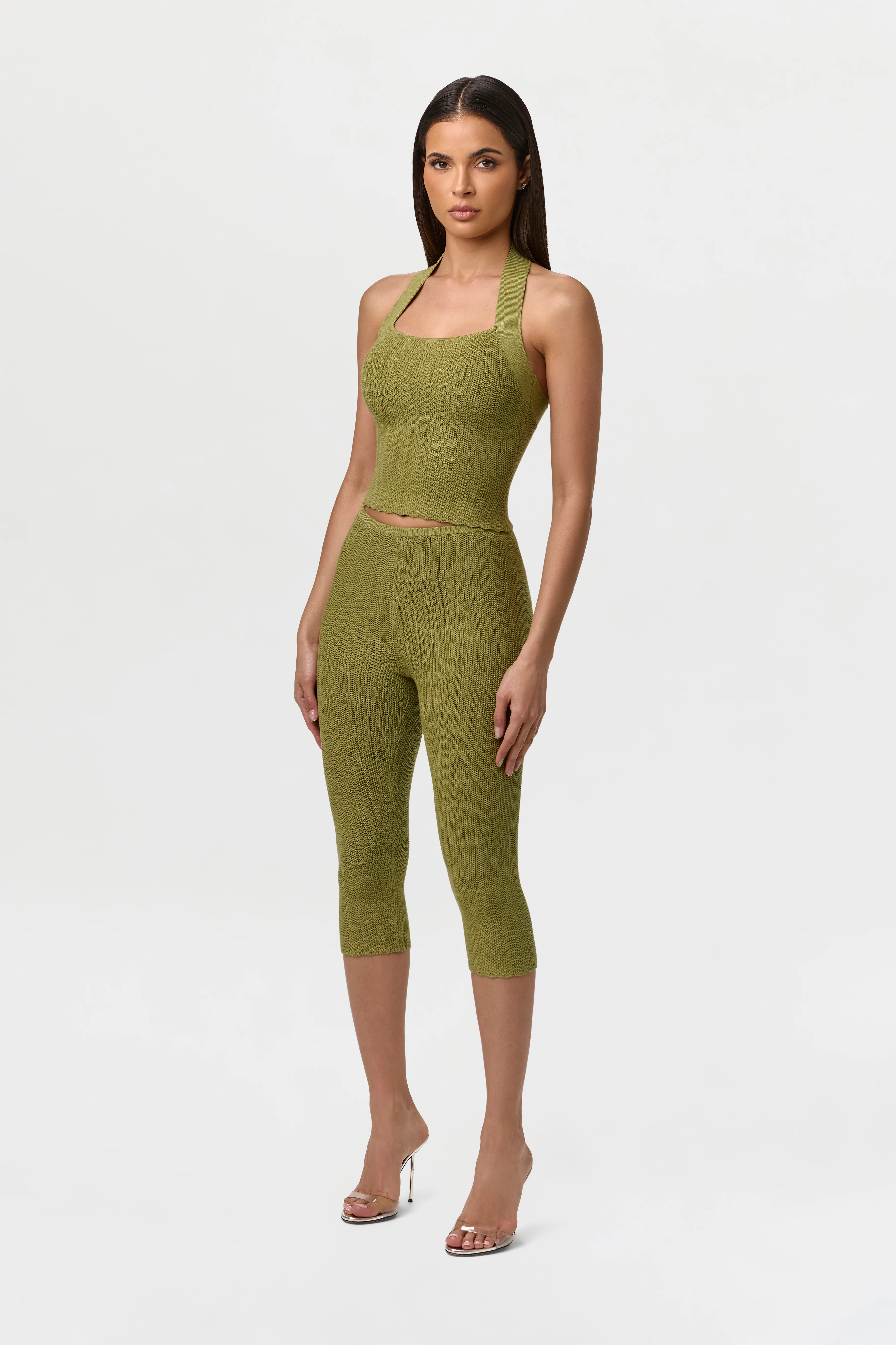 Knit Scallop Capri Leggings - Image 3