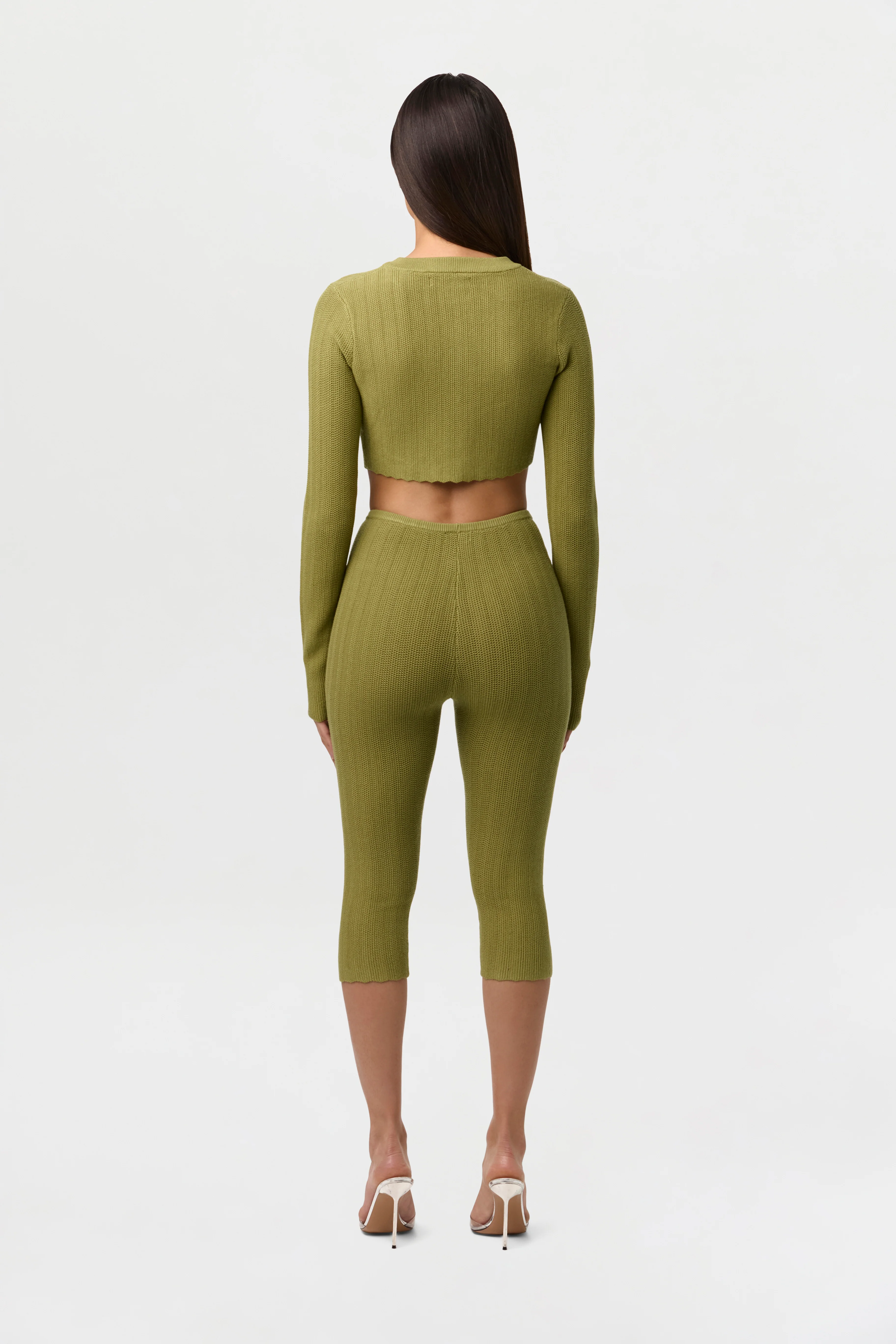 Knit Button Up Crop Cardigan - Image 6