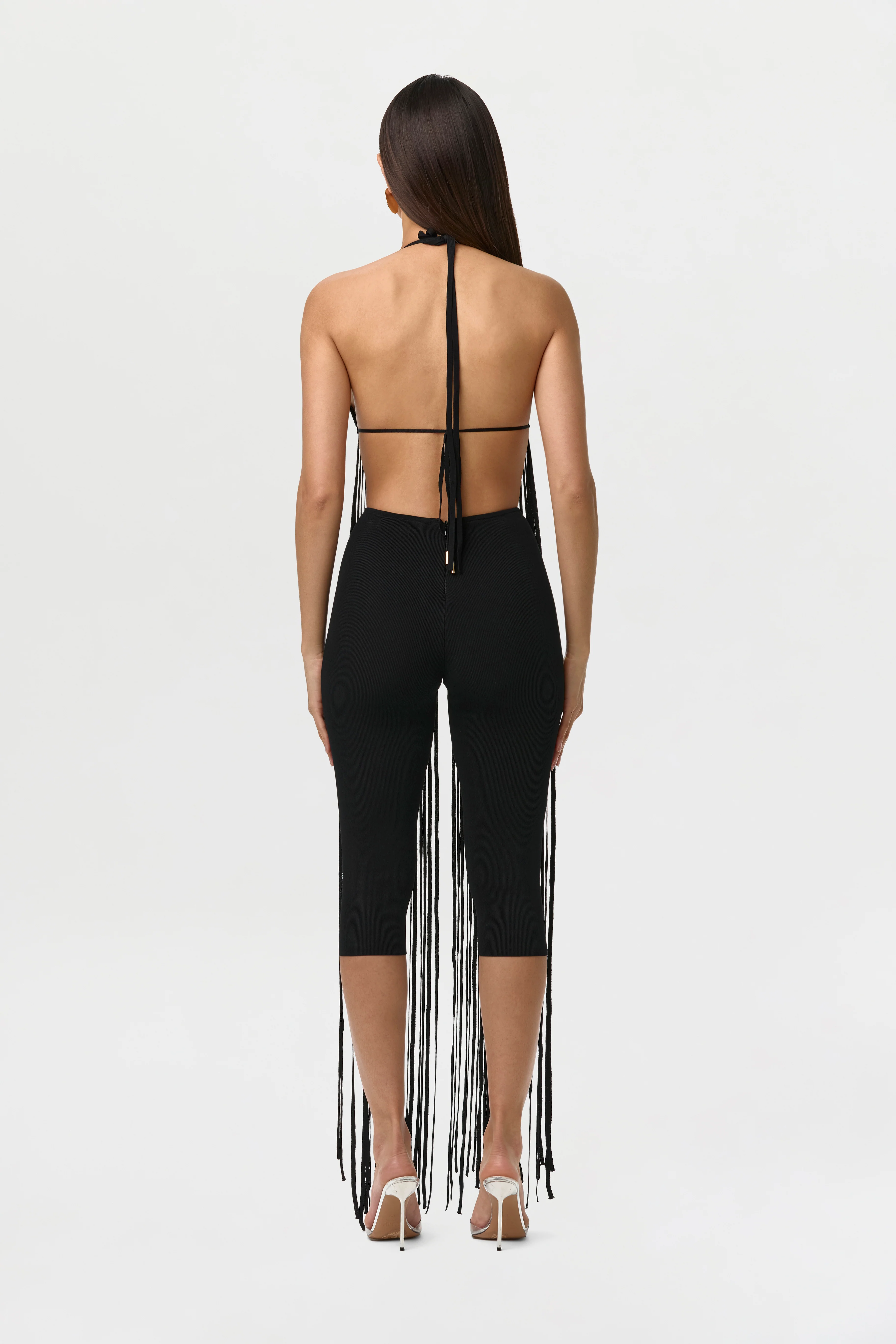 Knit Fringe Bra Halter Top - Image 5