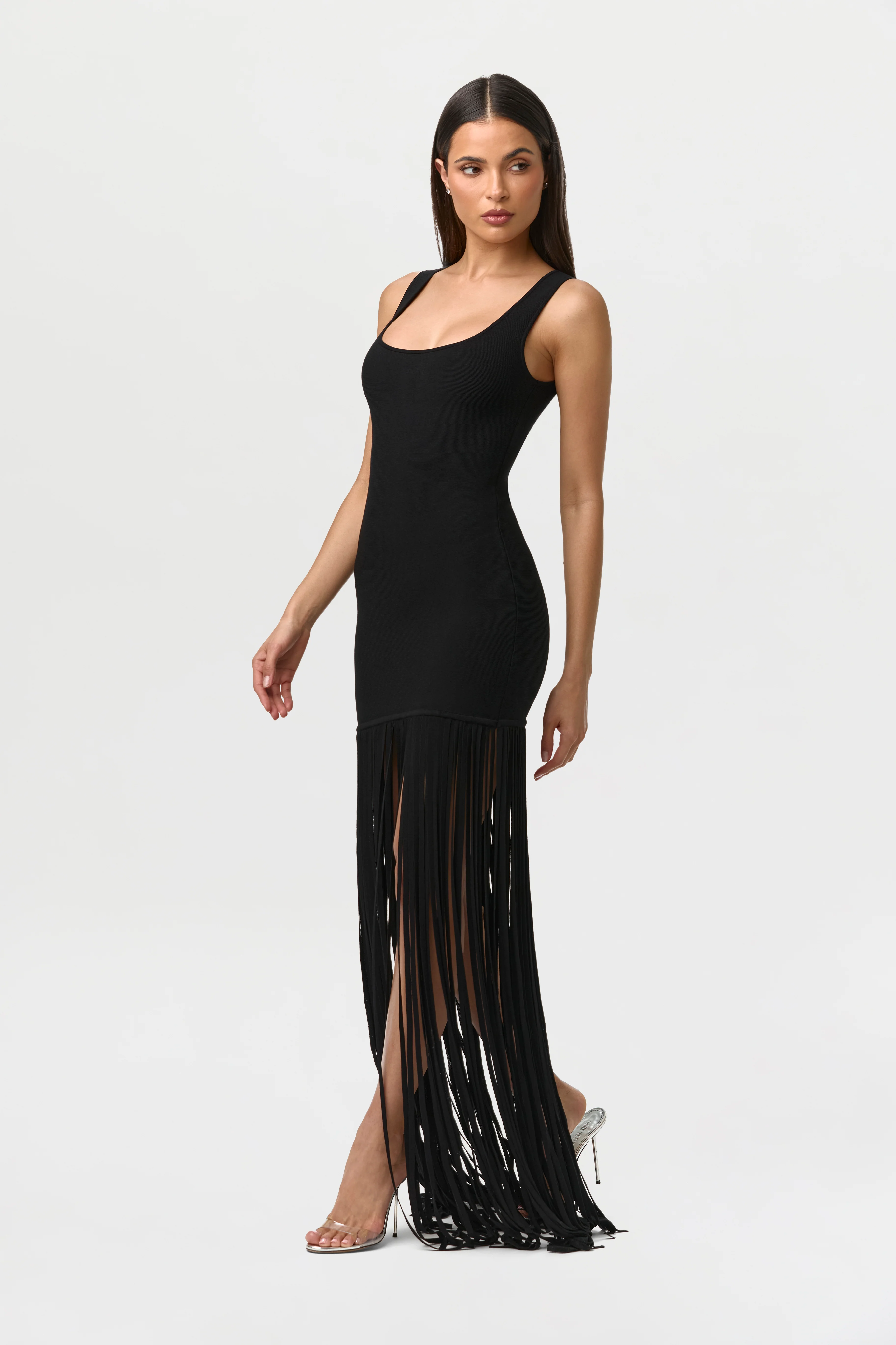 Knit Fringe Tank Dress - Image 4