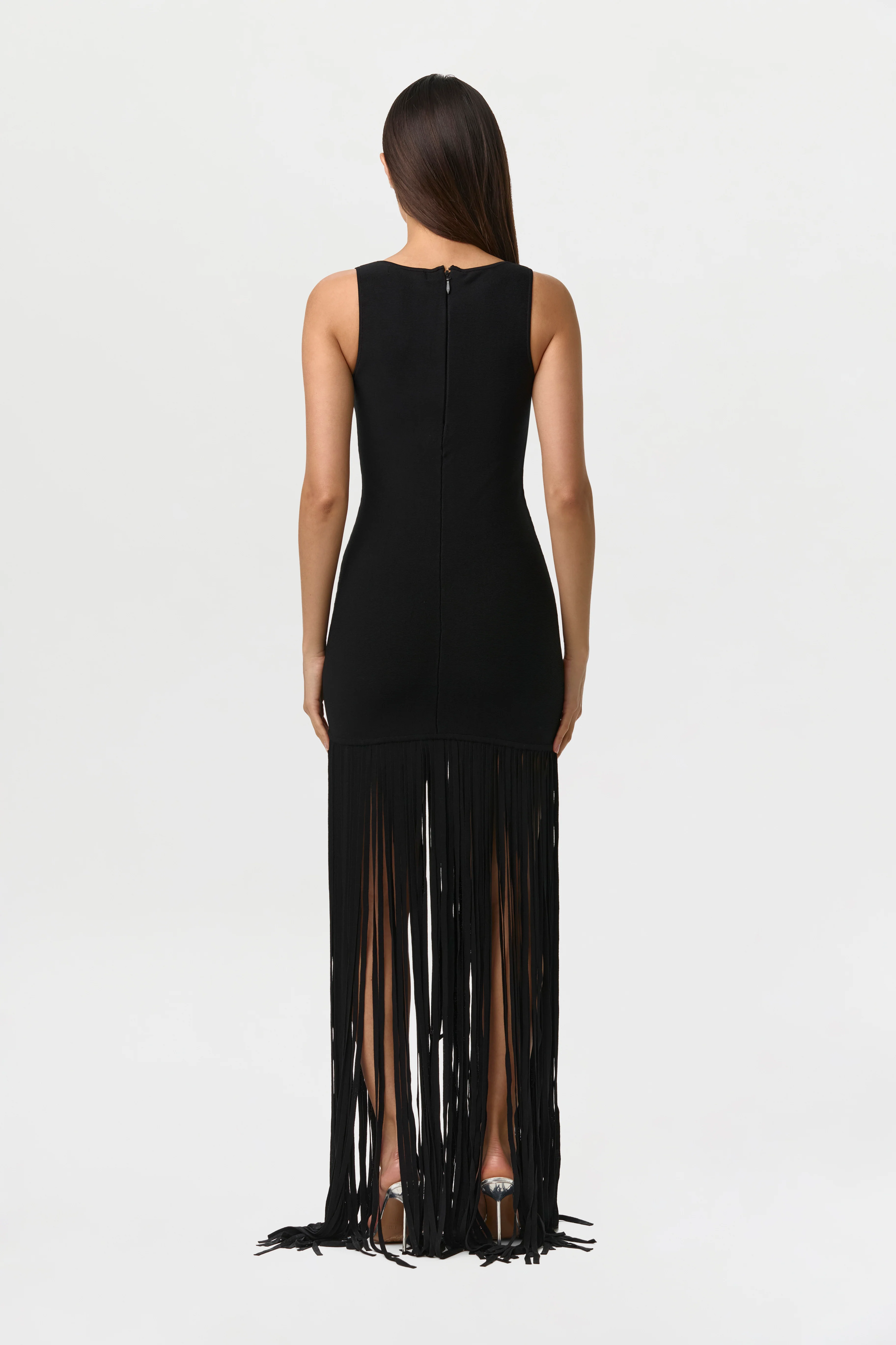Knit Fringe Tank Dress - Image 5
