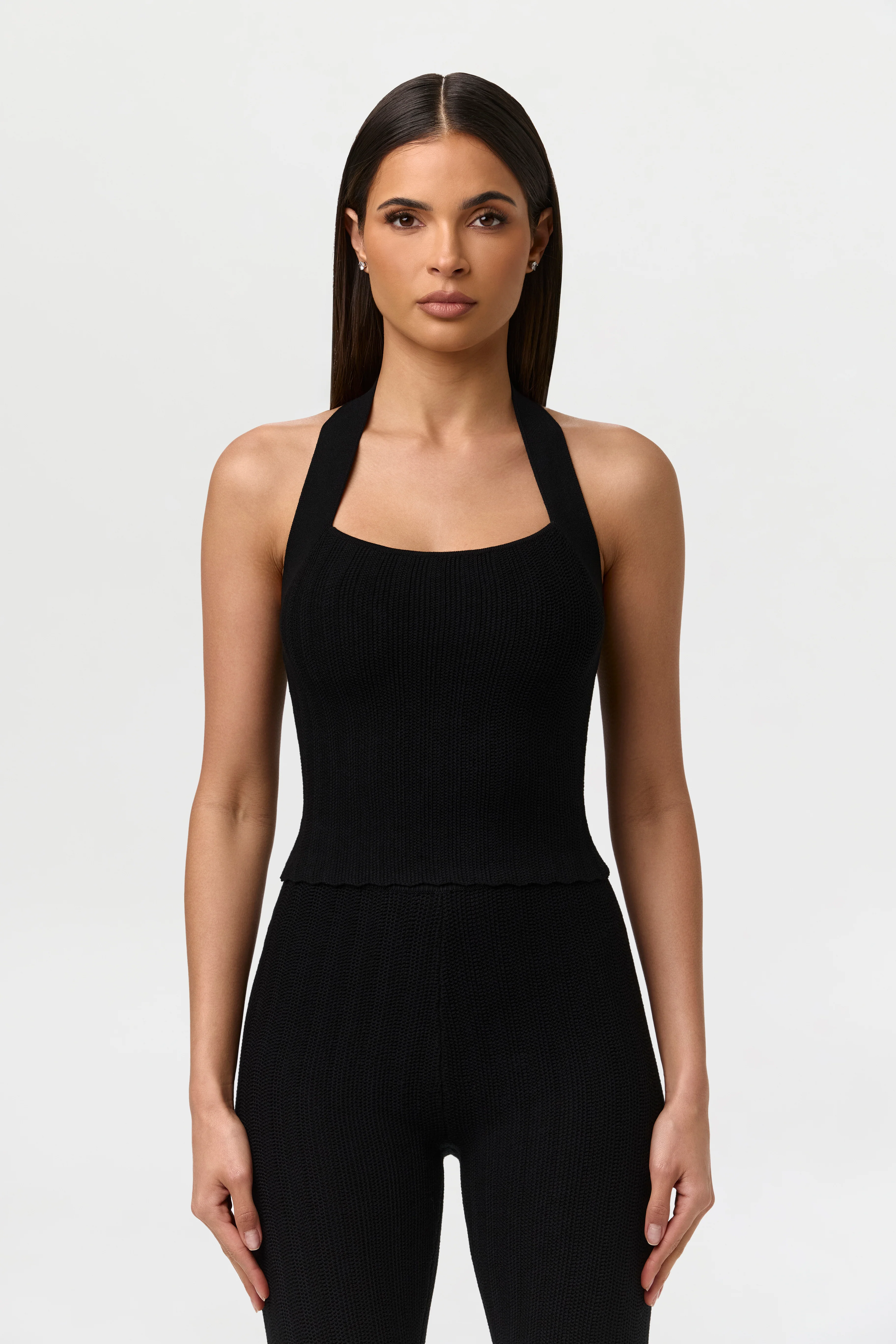Knit Open Back Halter Top - Image 5