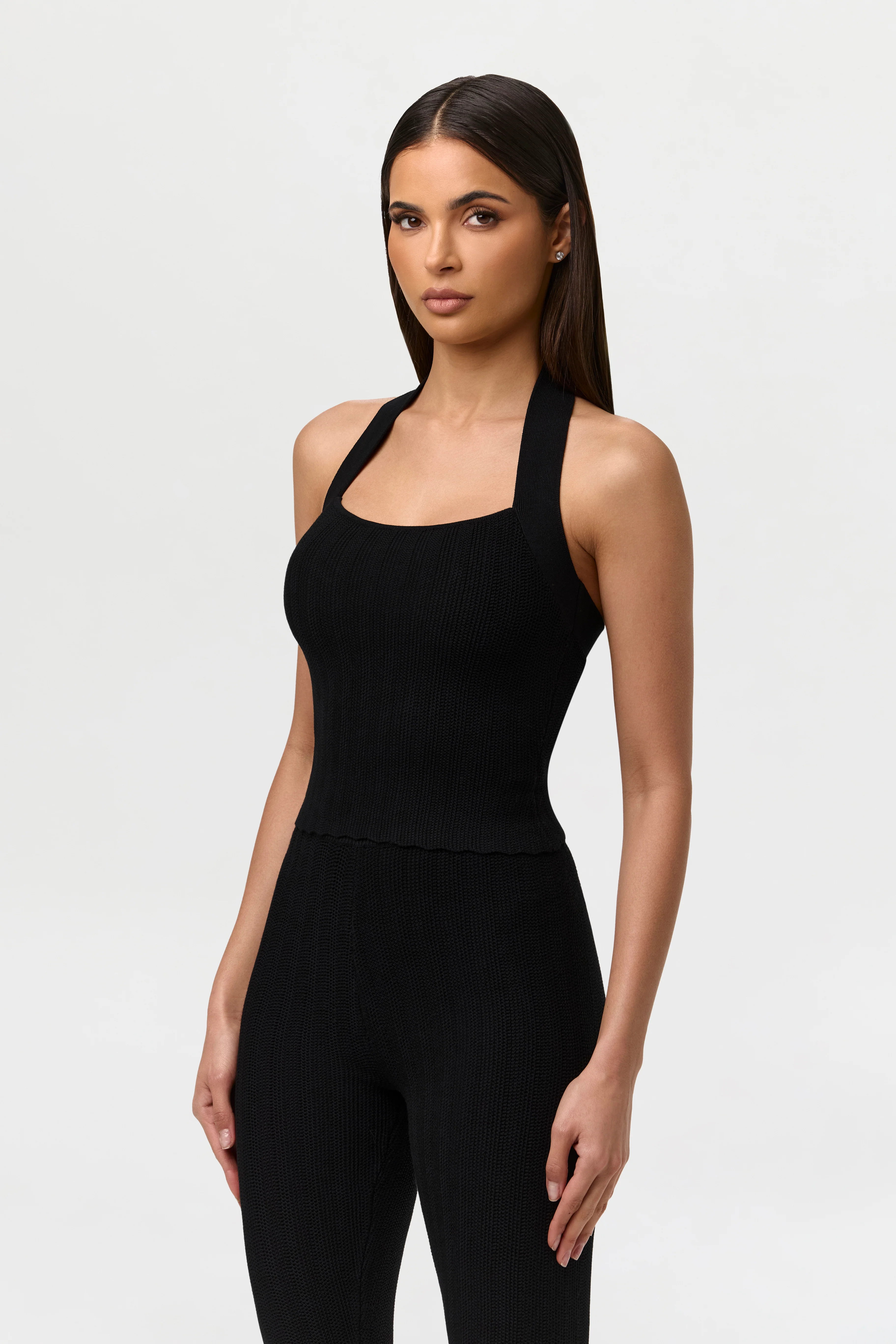 Knit Open Back Halter Top - Image 7