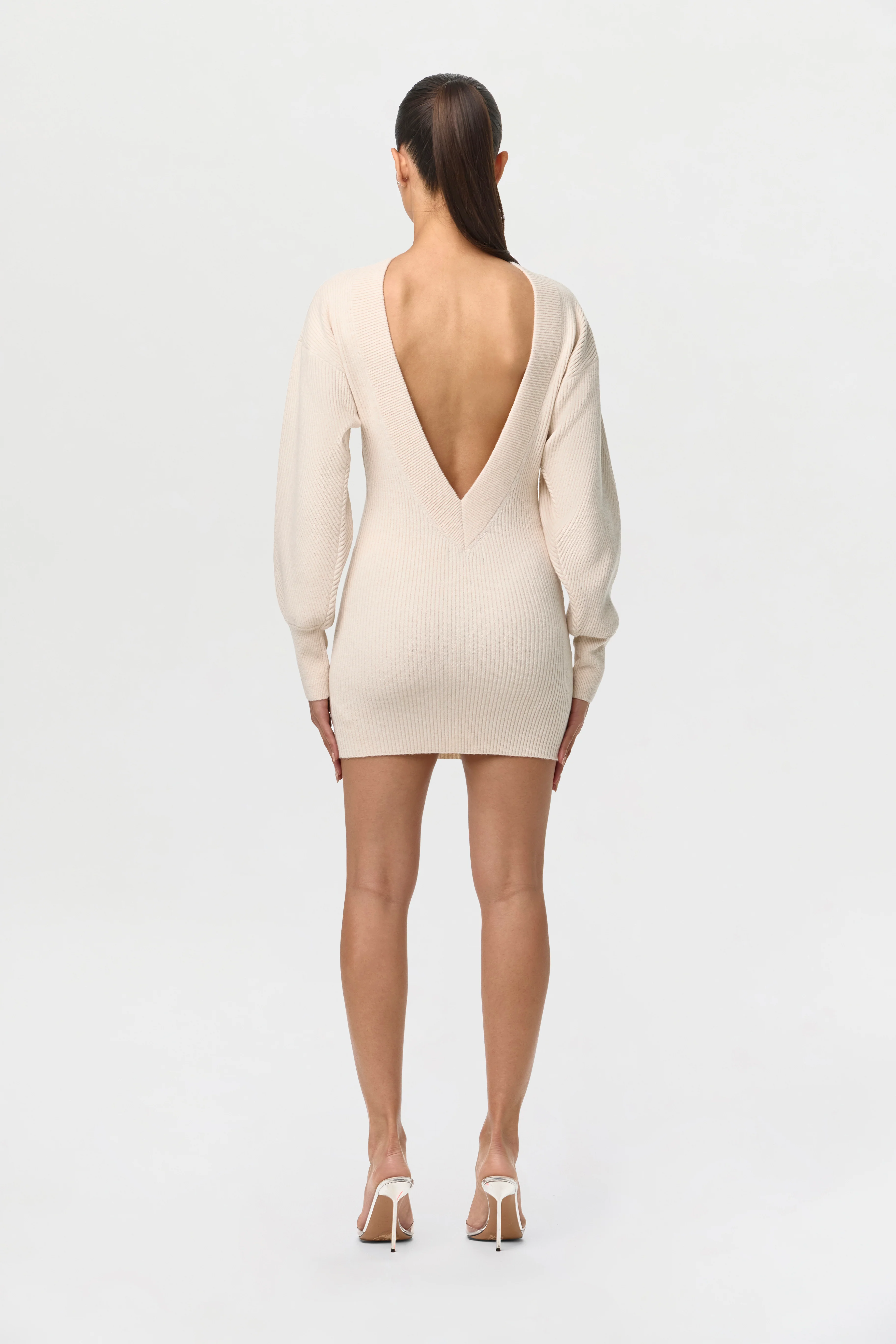 Knit Open Back Mini Dress - Image 4