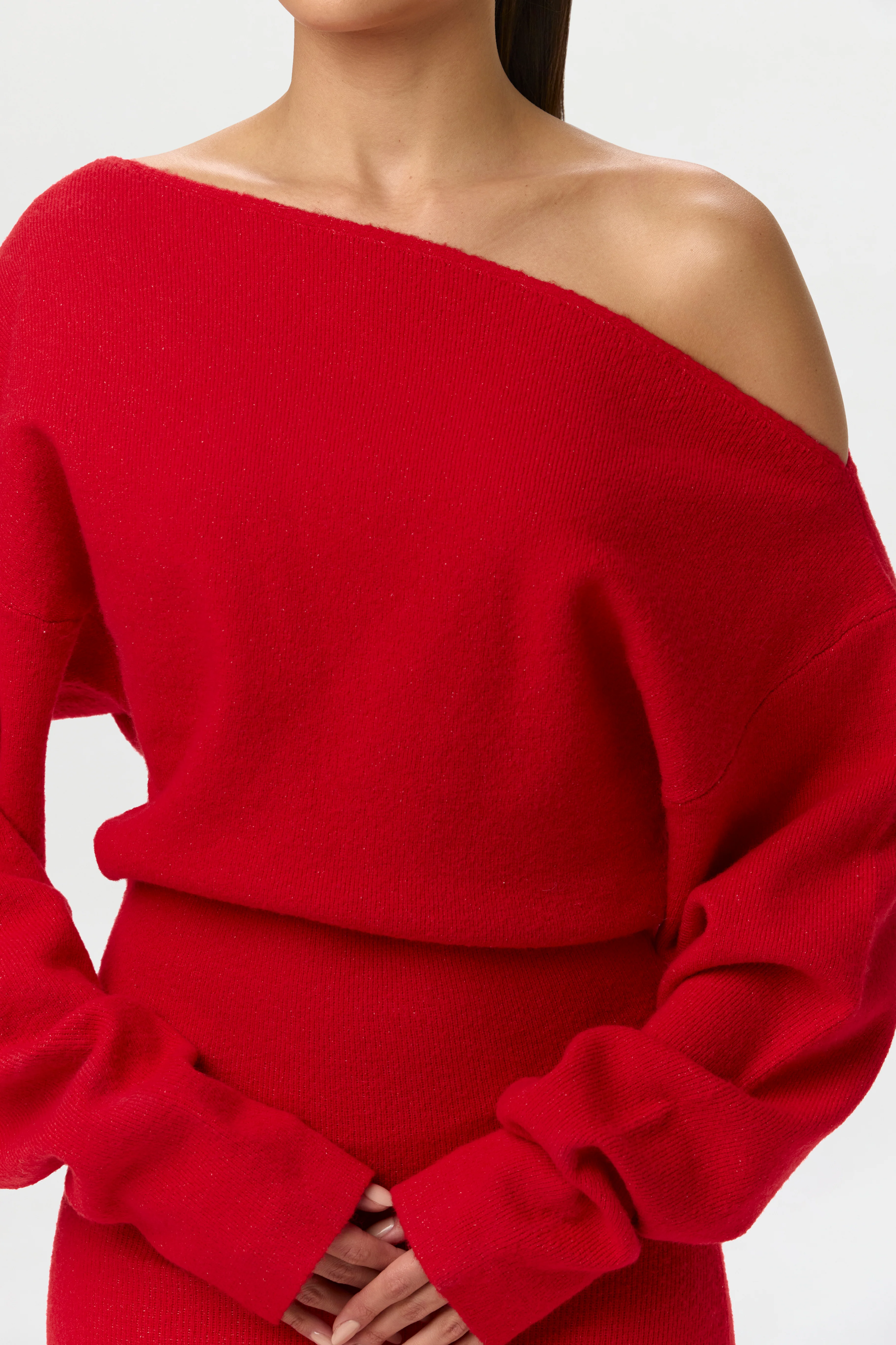 Knit Off-Shoulder Sweater Maxi Dress - Image 14