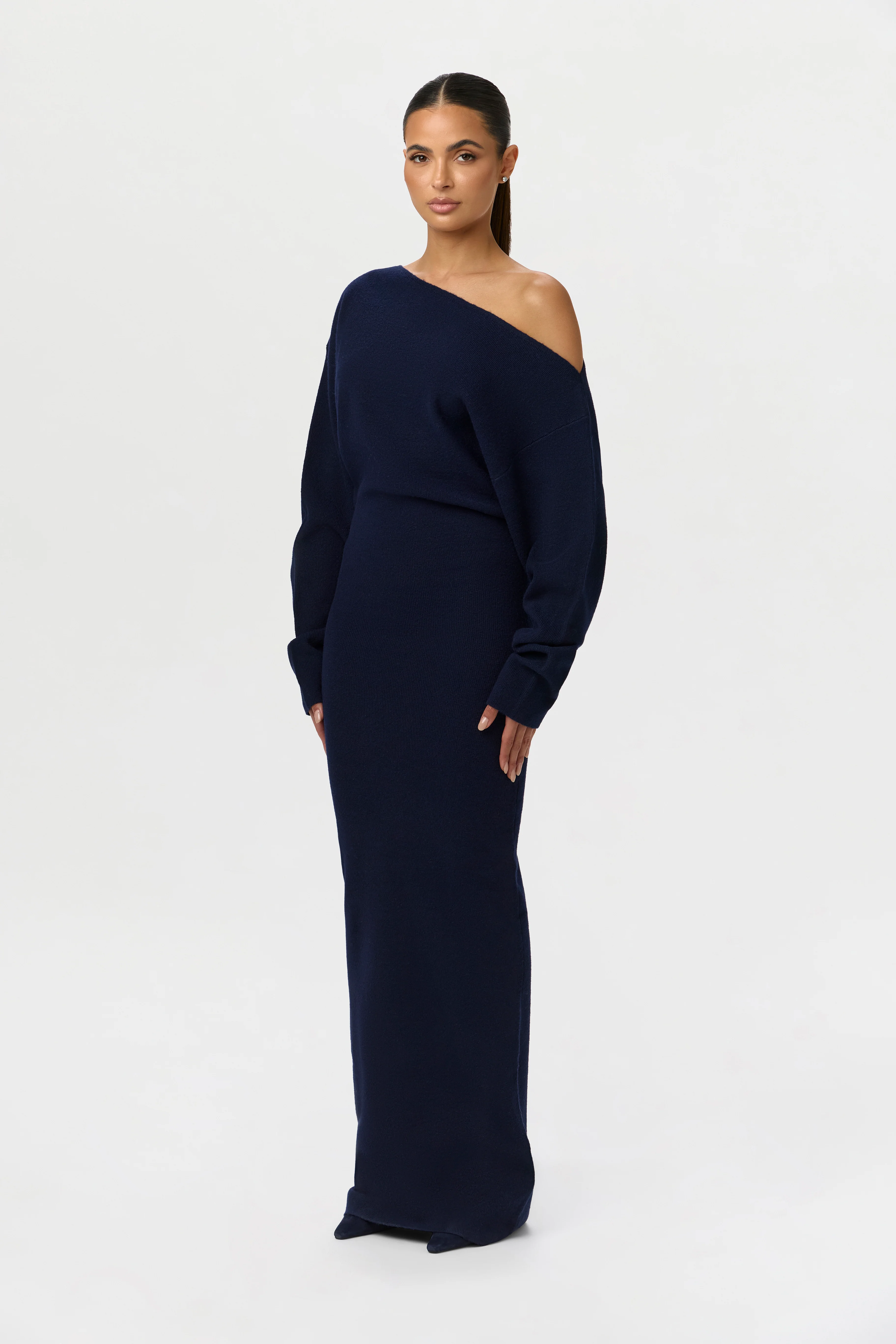 Knit Off-Shoulder Sweater Maxi Dress - Image 16