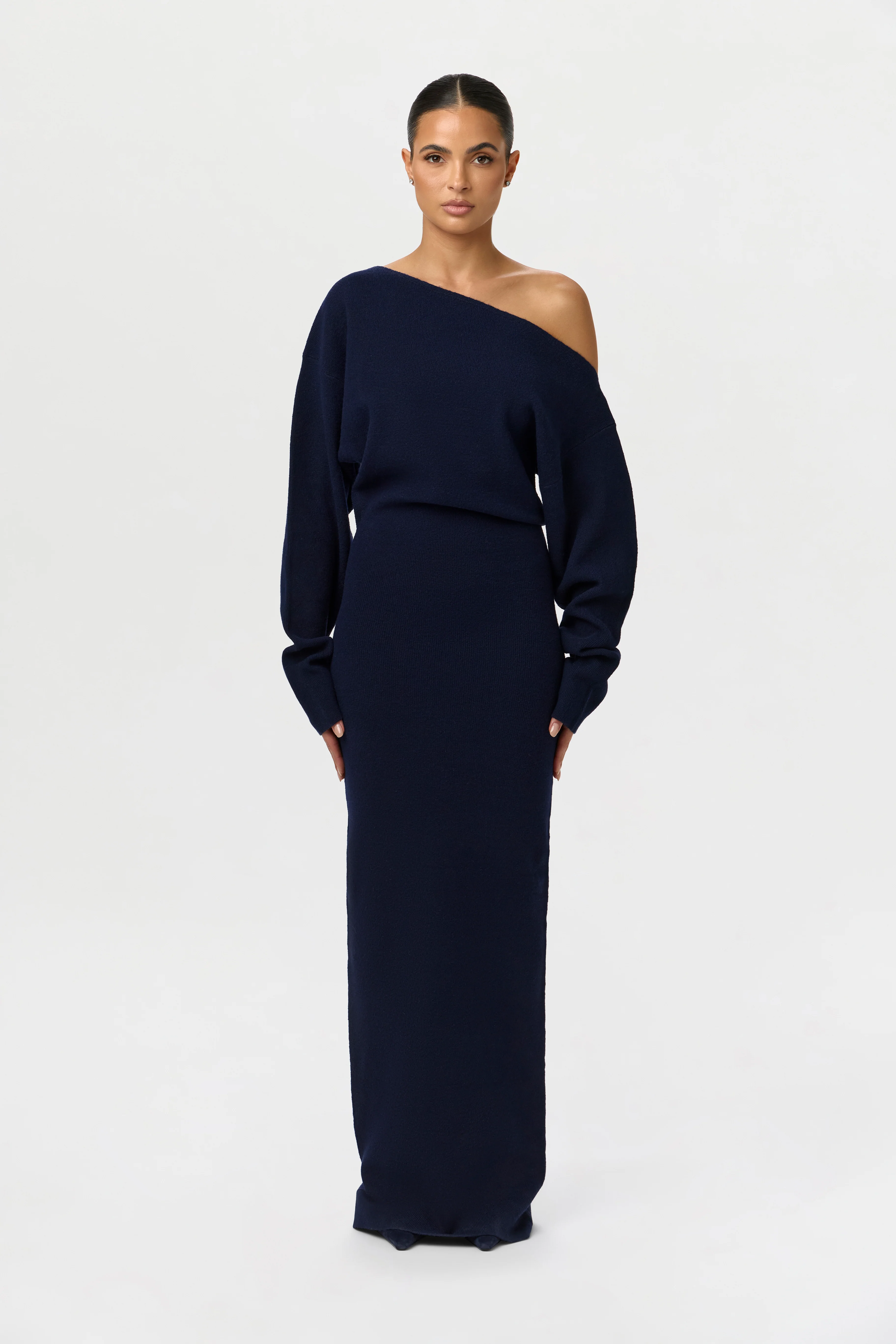 Knit Off-Shoulder Sweater Maxi Dress - Image 17
