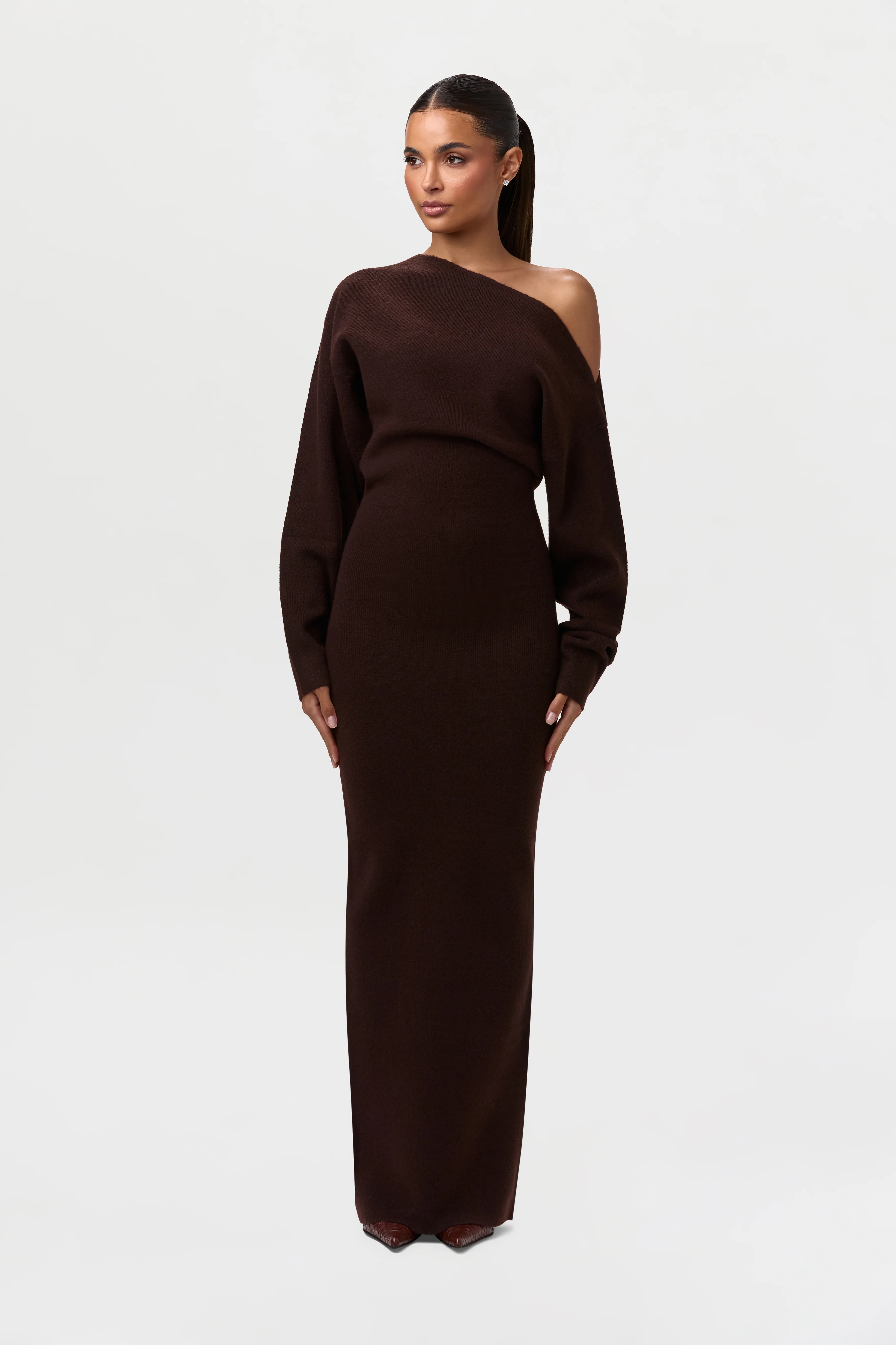Knit Off-Shoulder Sweater Maxi Dress - Image 20