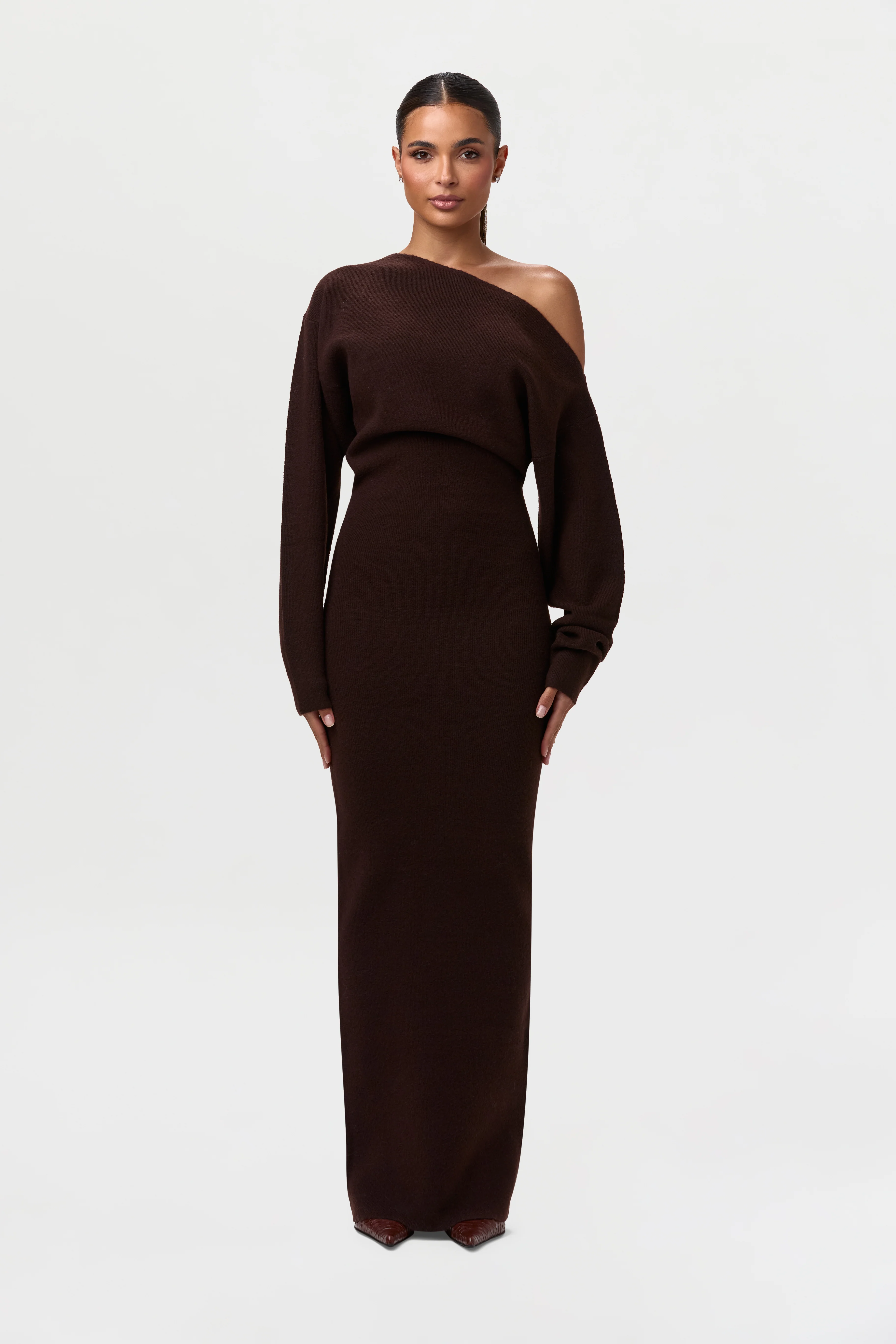 Knit Off-Shoulder Sweater Maxi Dress - Image 21