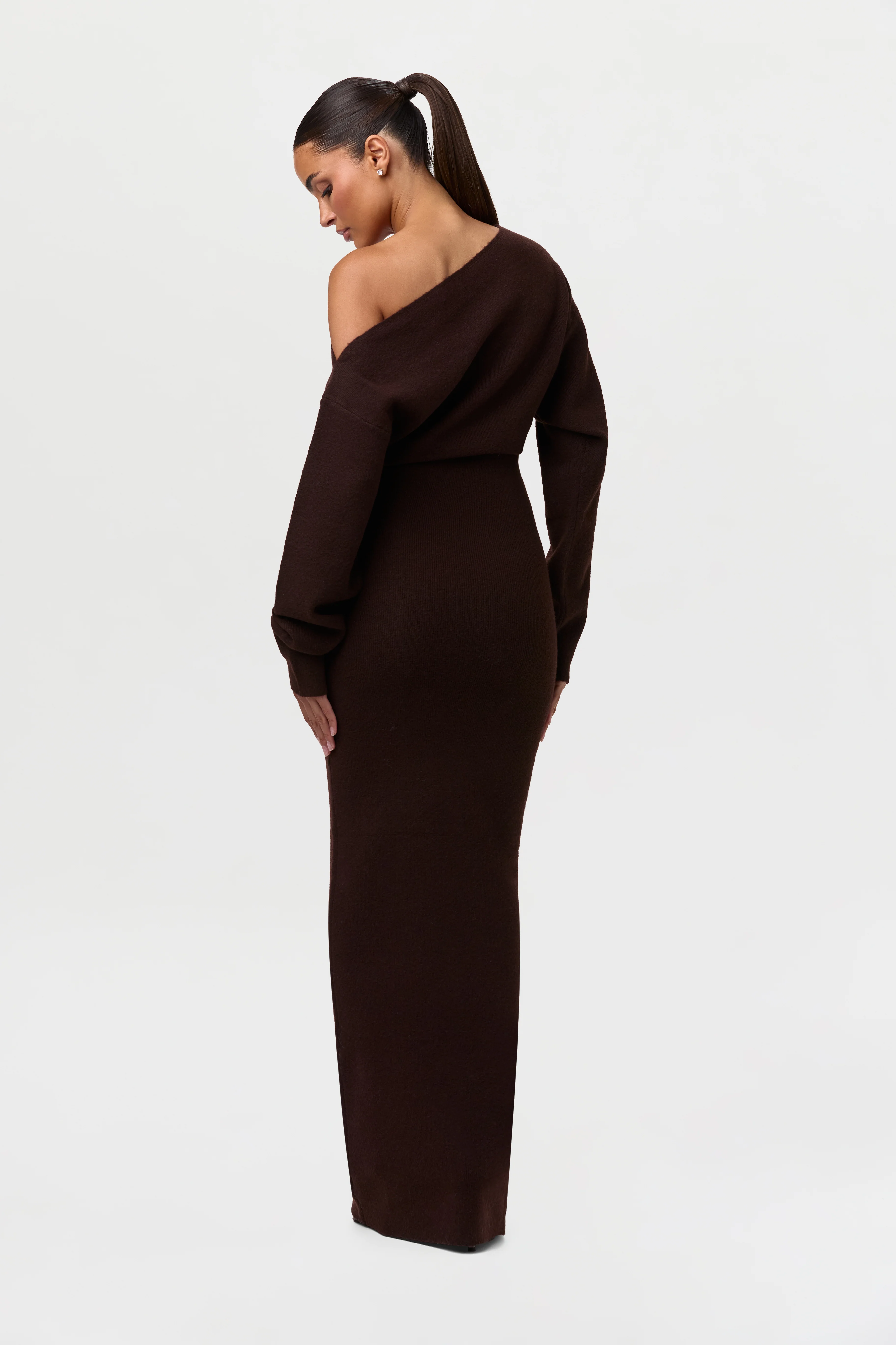 Knit Off-Shoulder Sweater Maxi Dress - Image 24