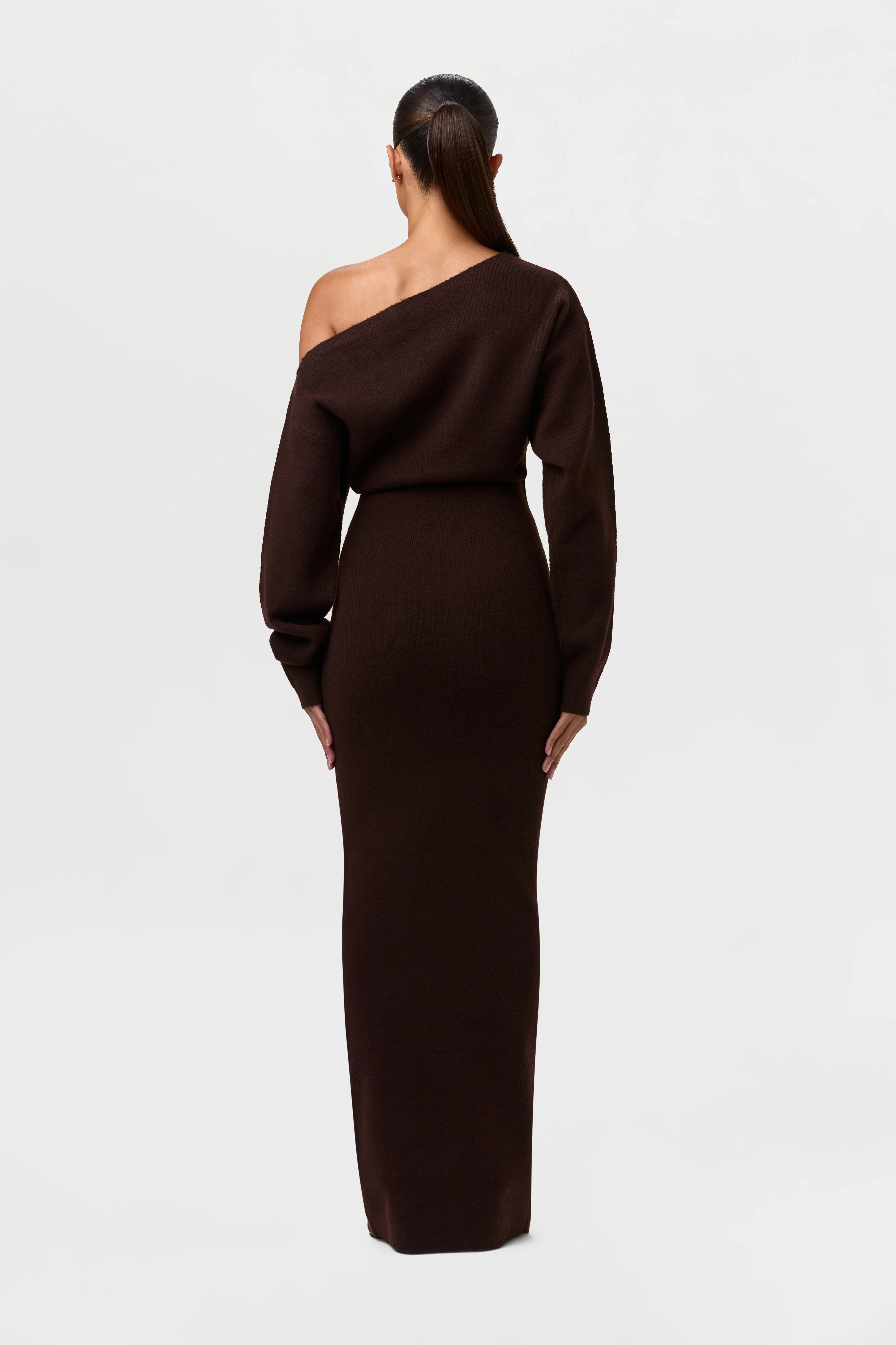 Knit Off-Shoulder Sweater Maxi Dress - Image 25