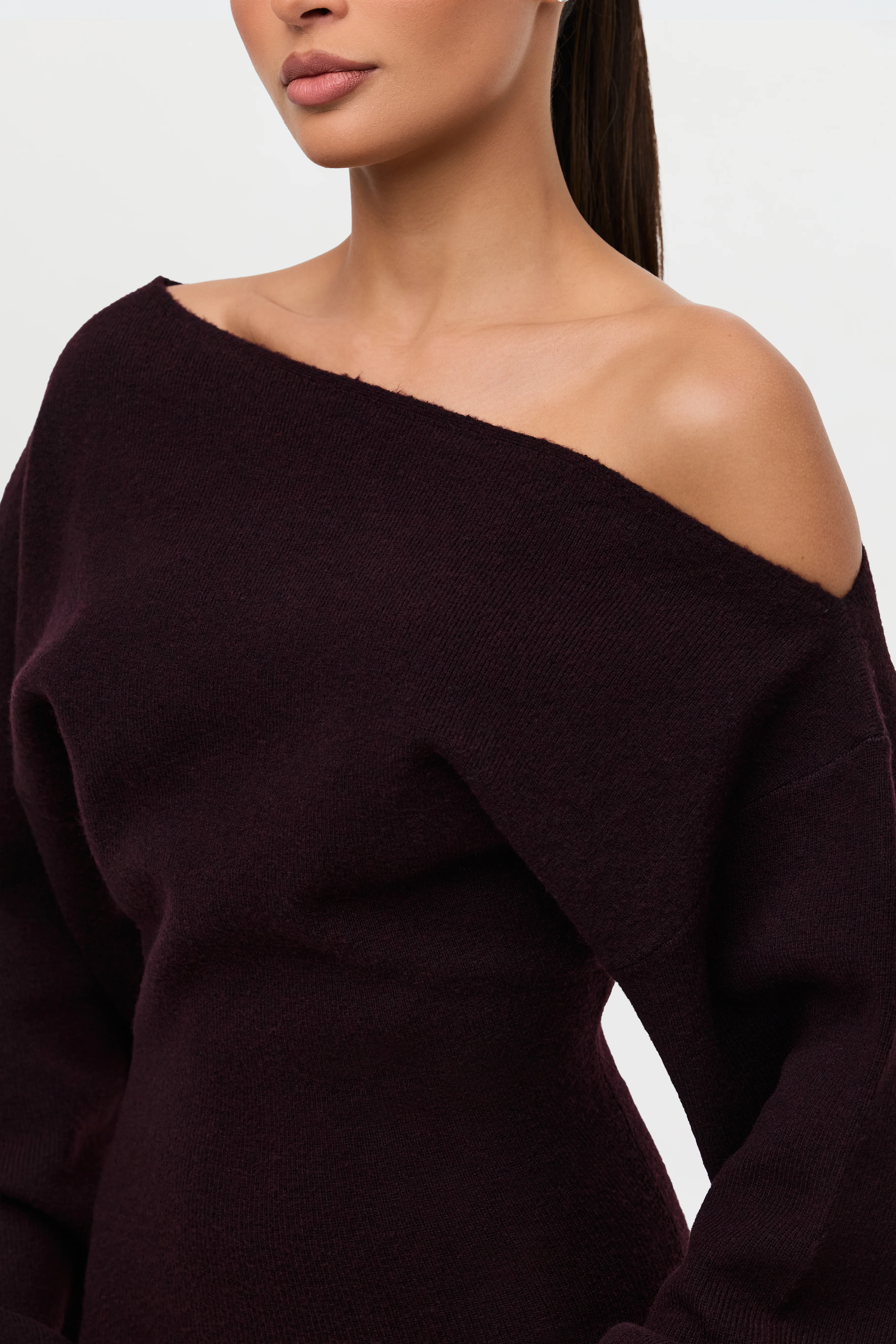 Knit Off-Shoulder Sweater Maxi Dress - Image 29