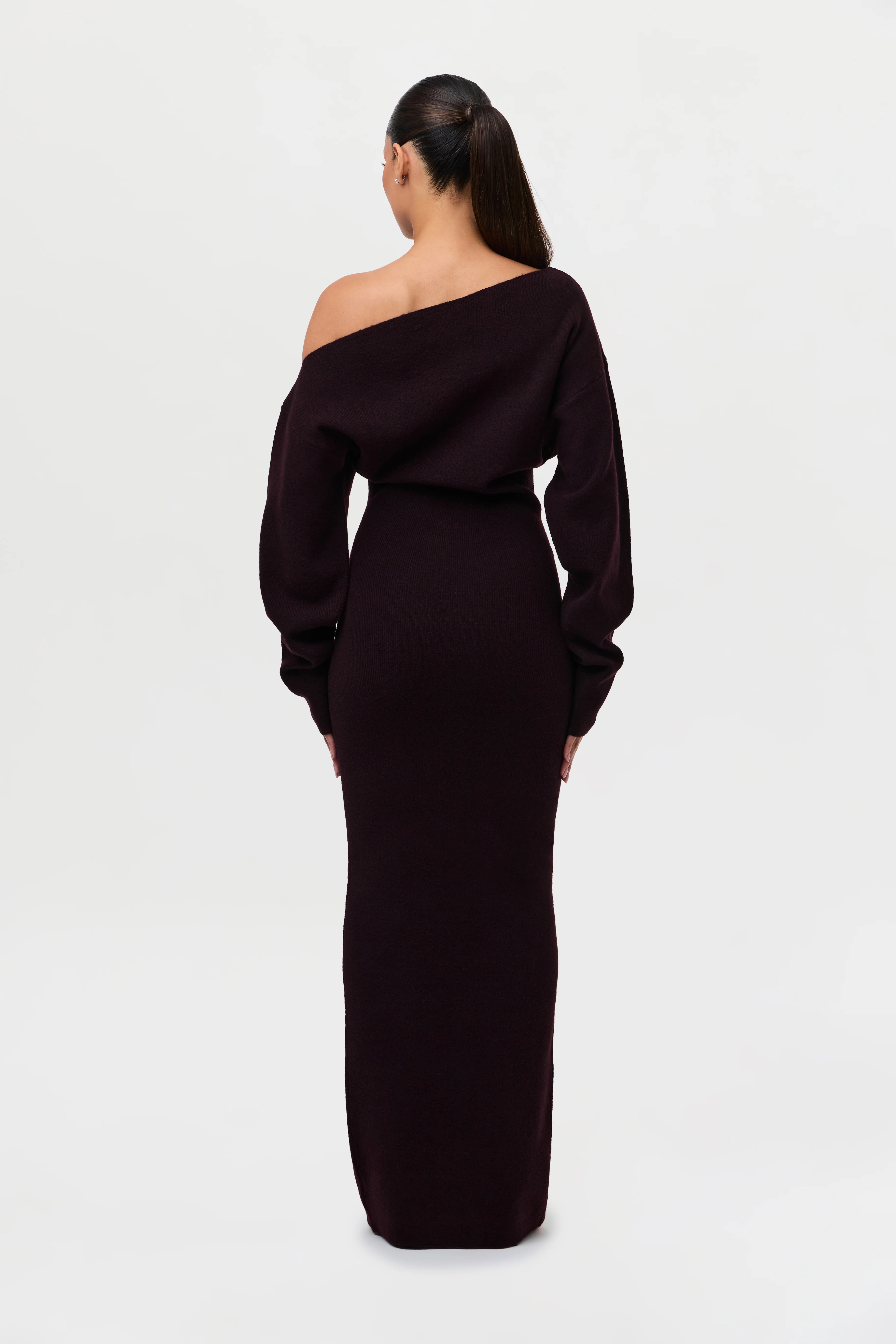 Knit Off-Shoulder Sweater Maxi Dress - Image 33