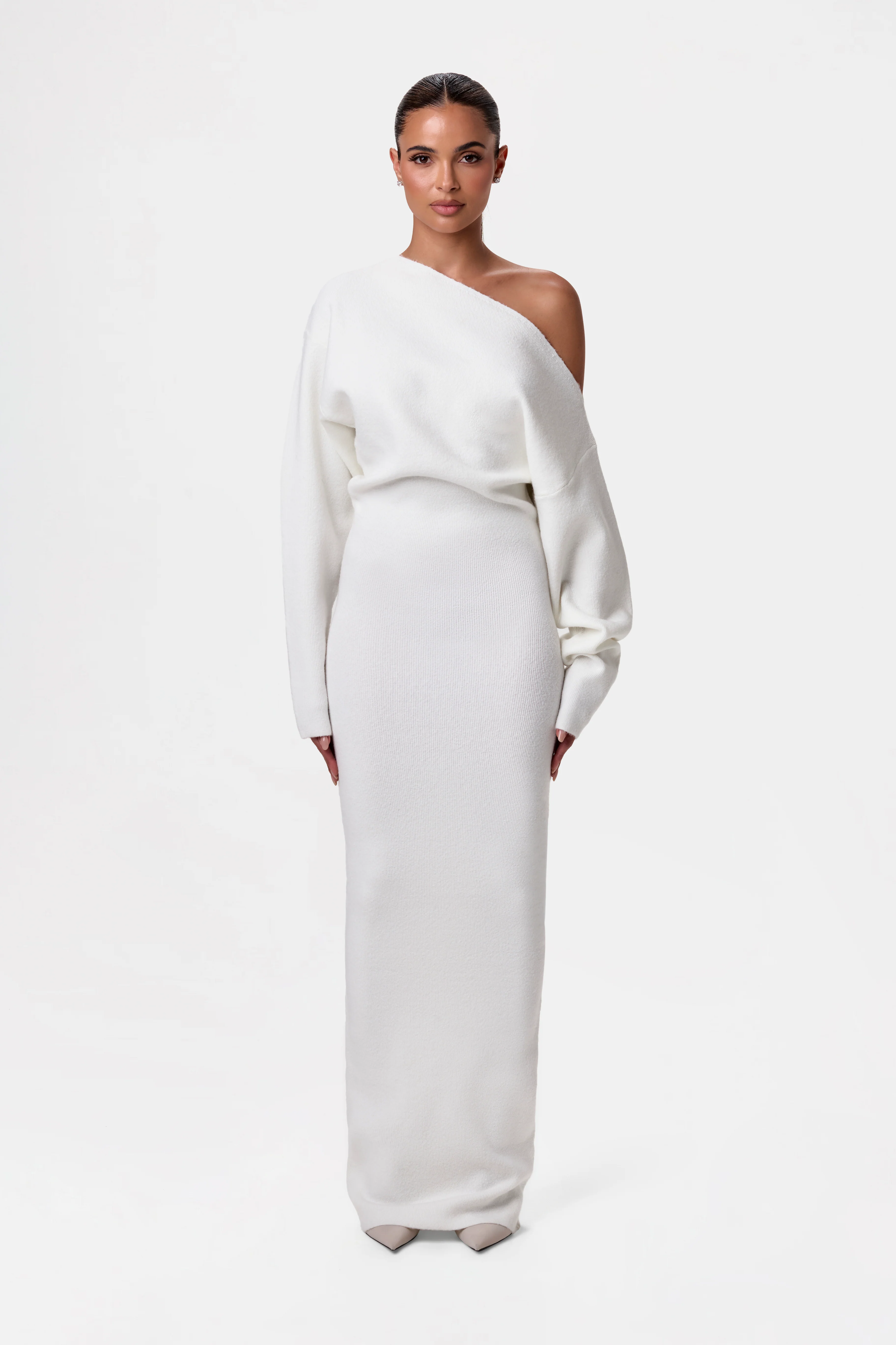 Knit Off-Shoulder Sweater Maxi Dress - Image 35