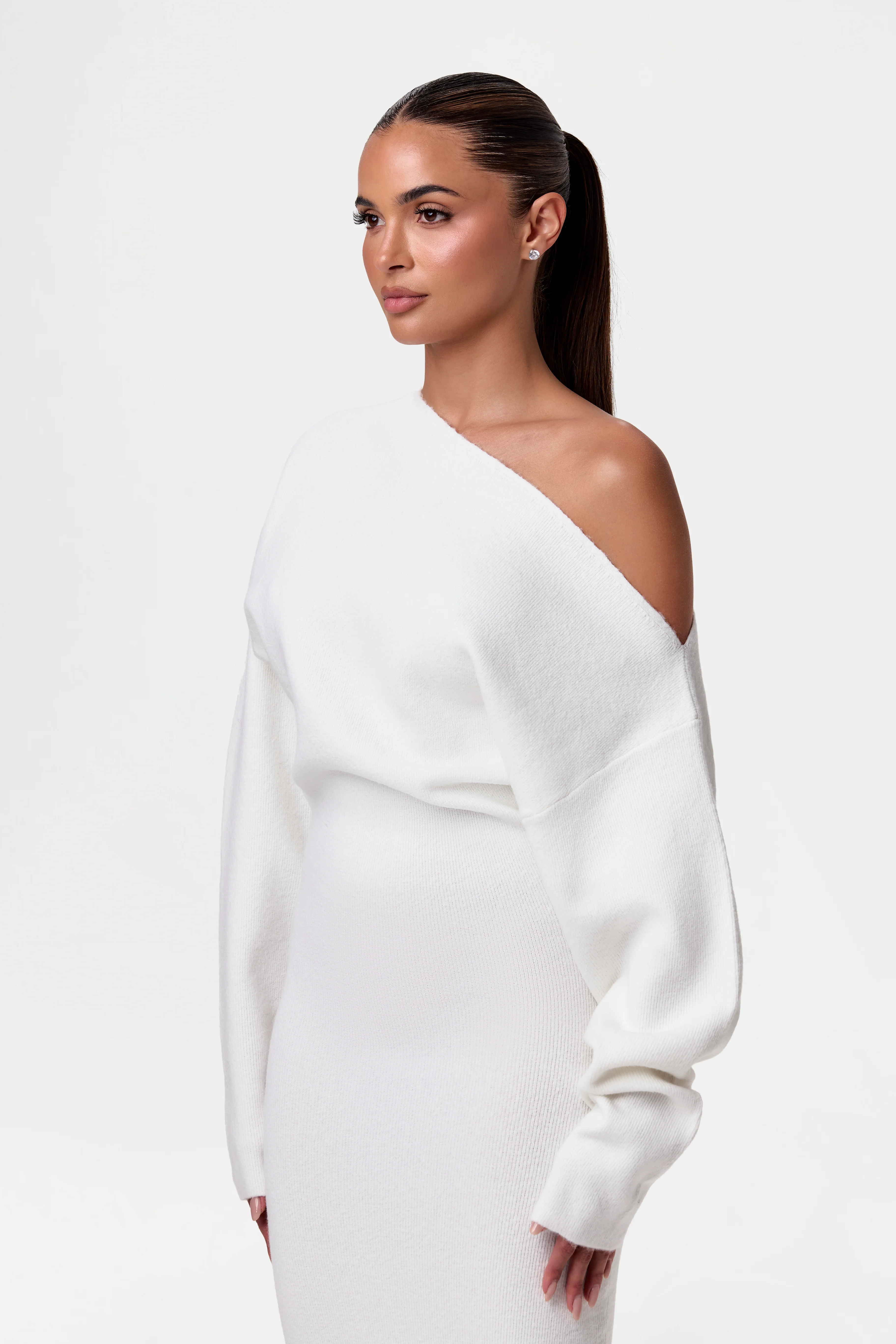 Knit Off-Shoulder Sweater Maxi Dress - Image 37