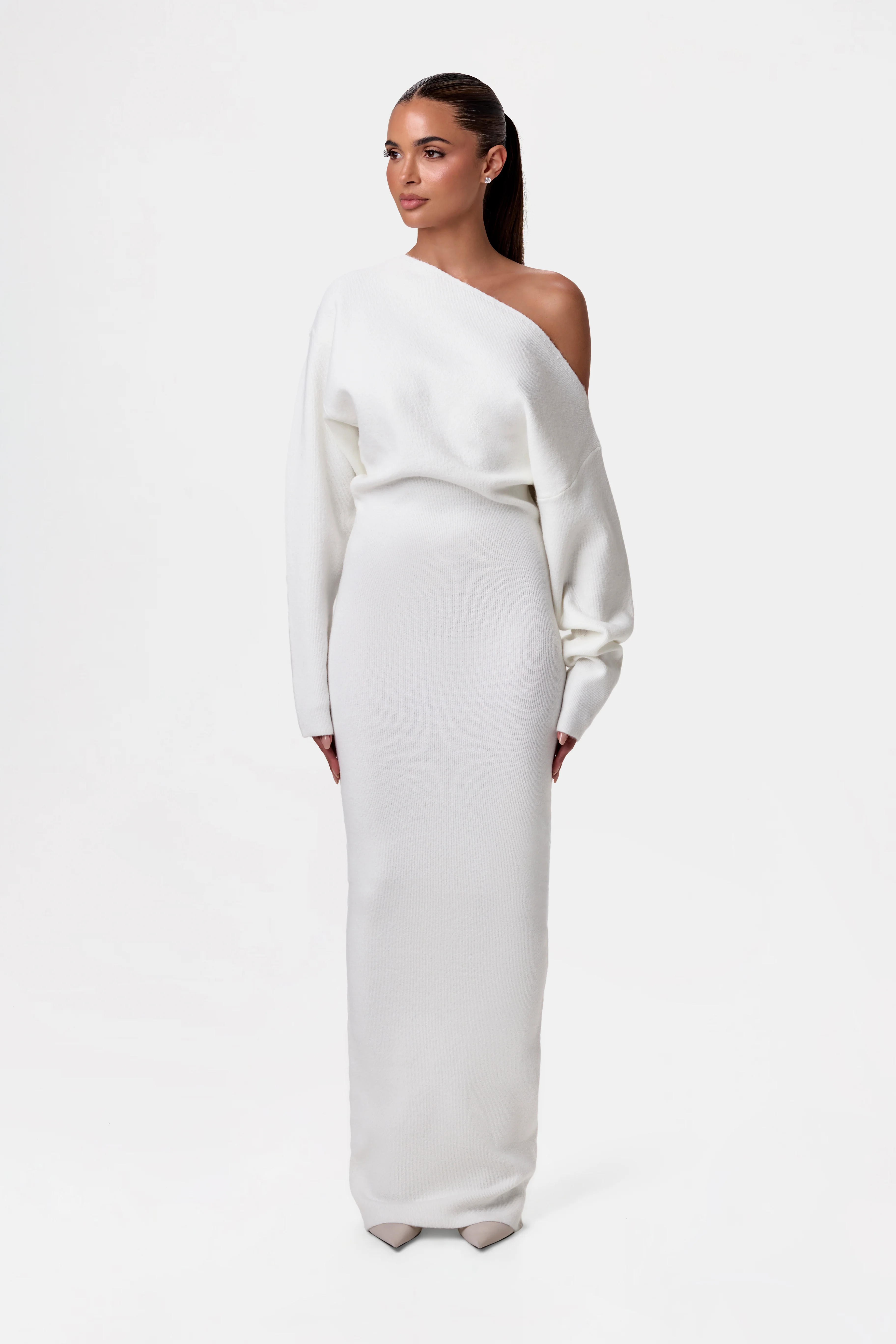 Knit Off-Shoulder Sweater Maxi Dress - Image 38