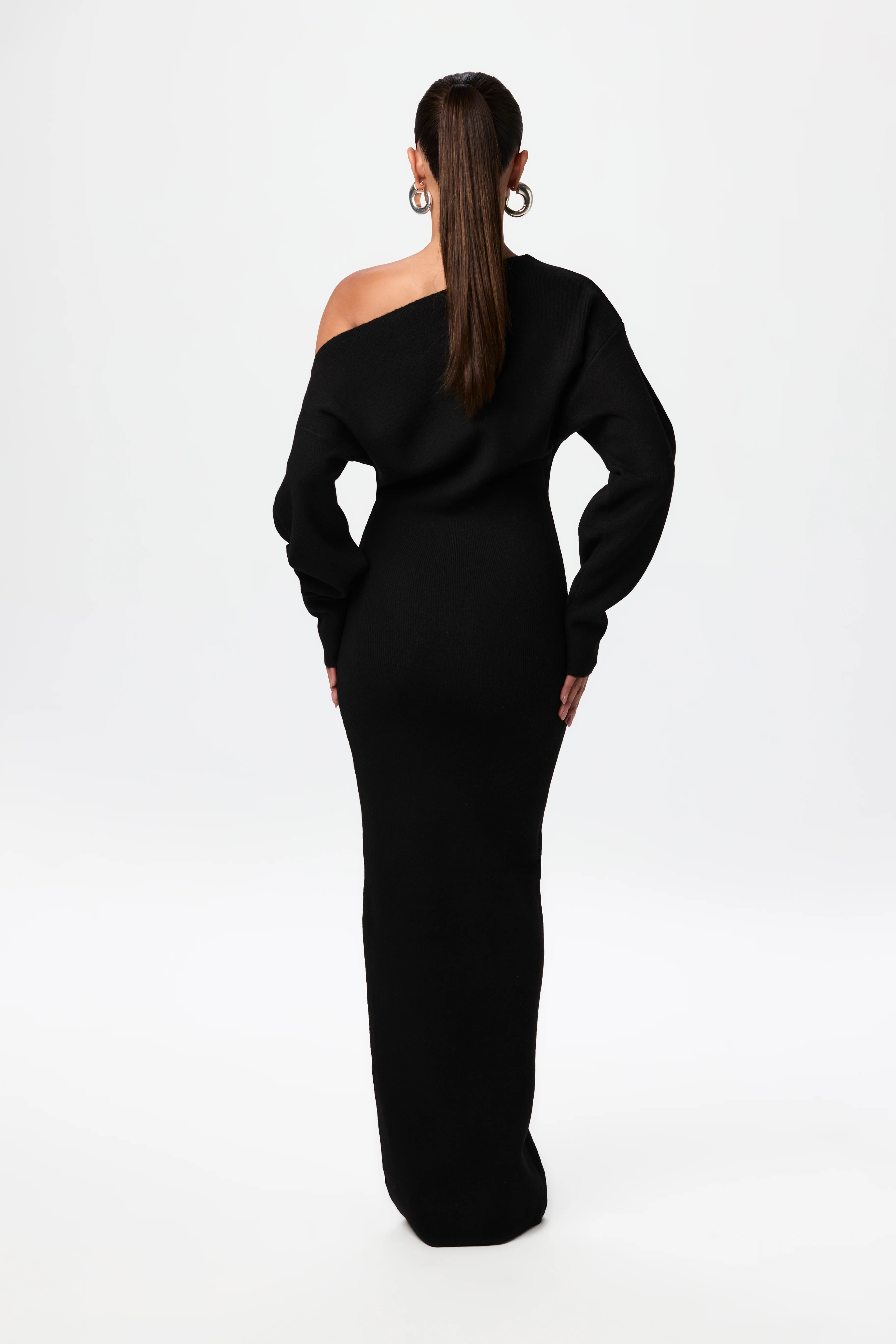 Knit Off-Shoulder Sweater Maxi Dress - Image 46
