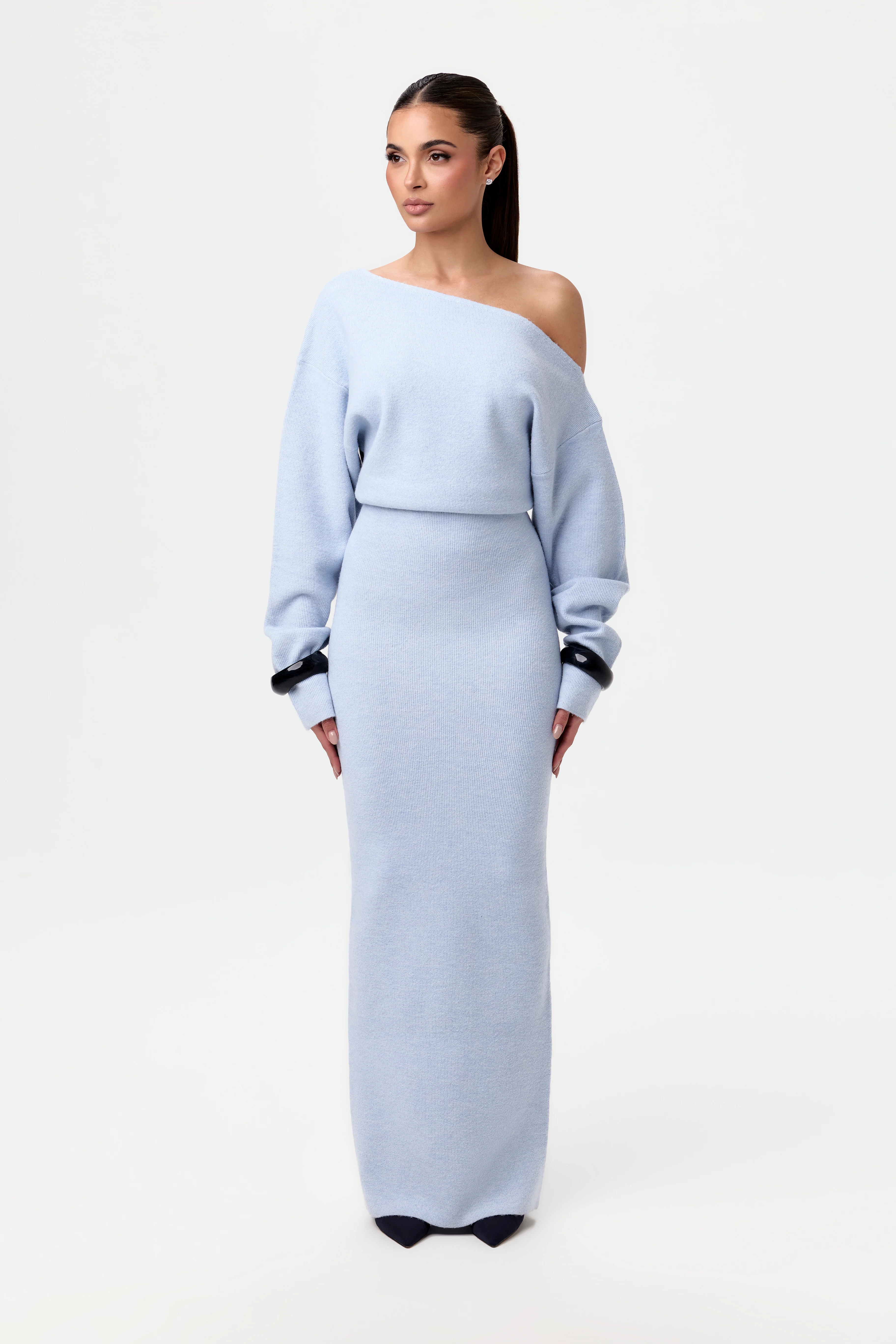 Knit Off-Shoulder Sweater Maxi Dress - Image 48