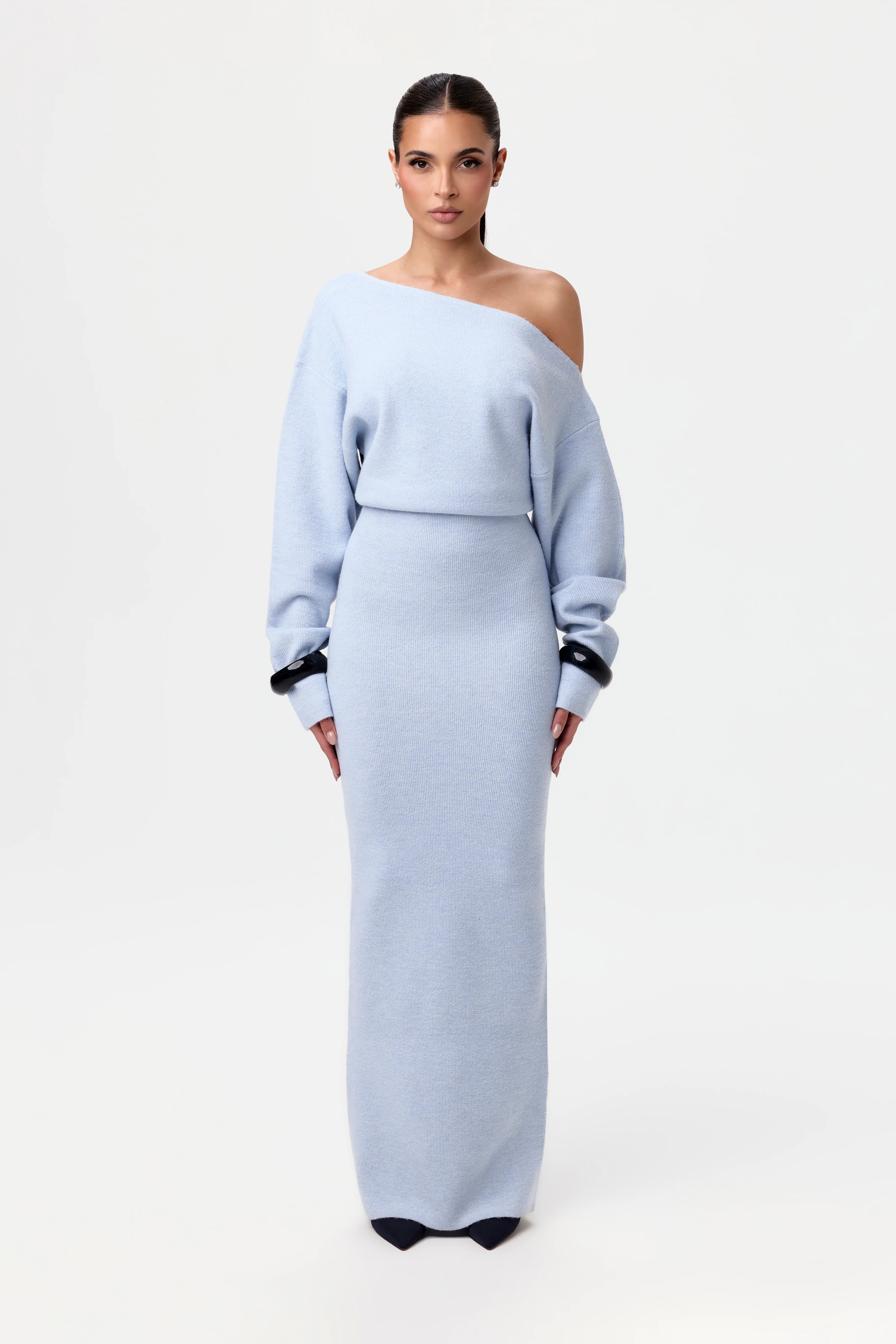 Knit Off-Shoulder Sweater Maxi Dress - Image 49