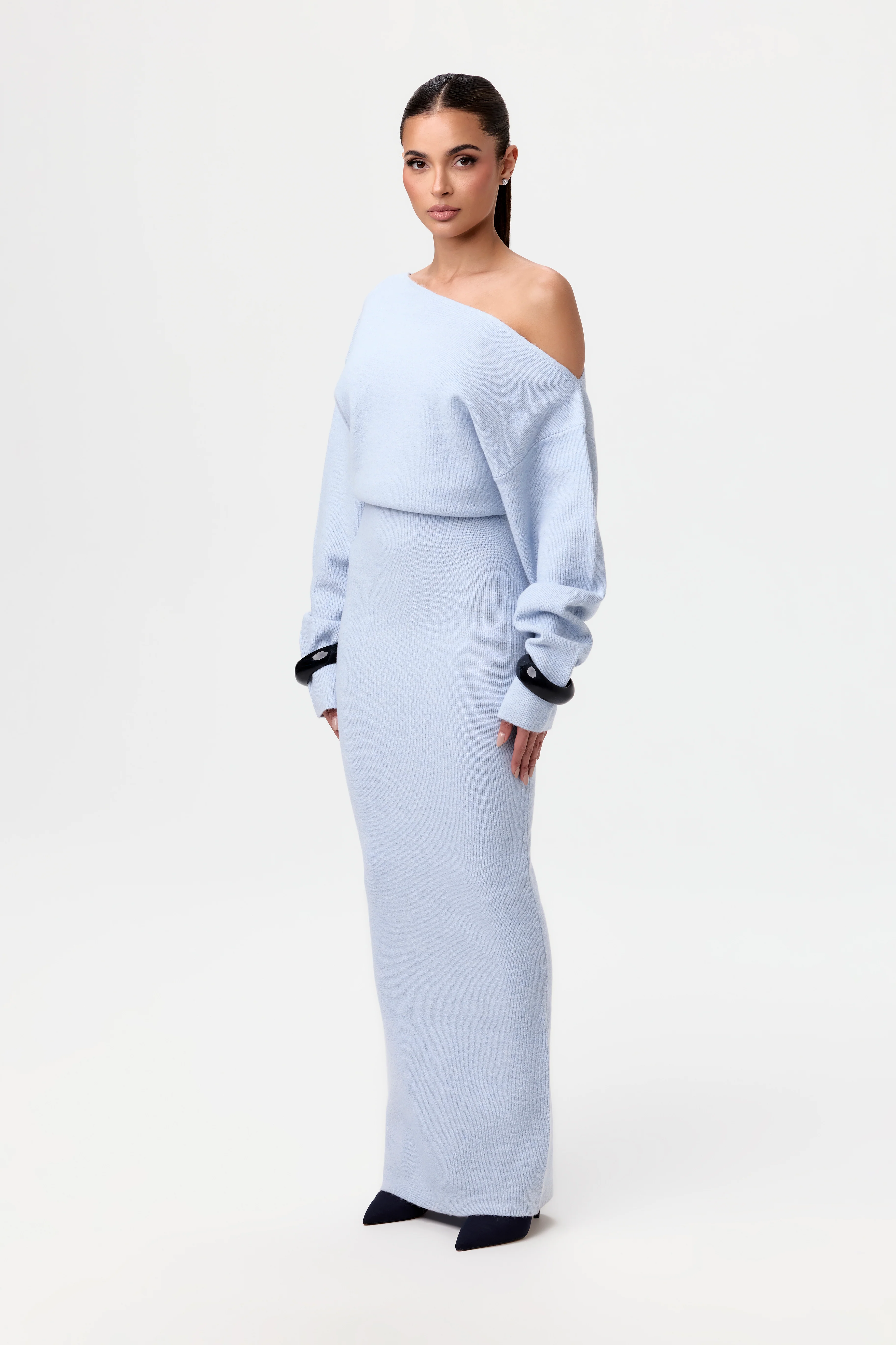 Knit Off-Shoulder Sweater Maxi Dress - Image 50