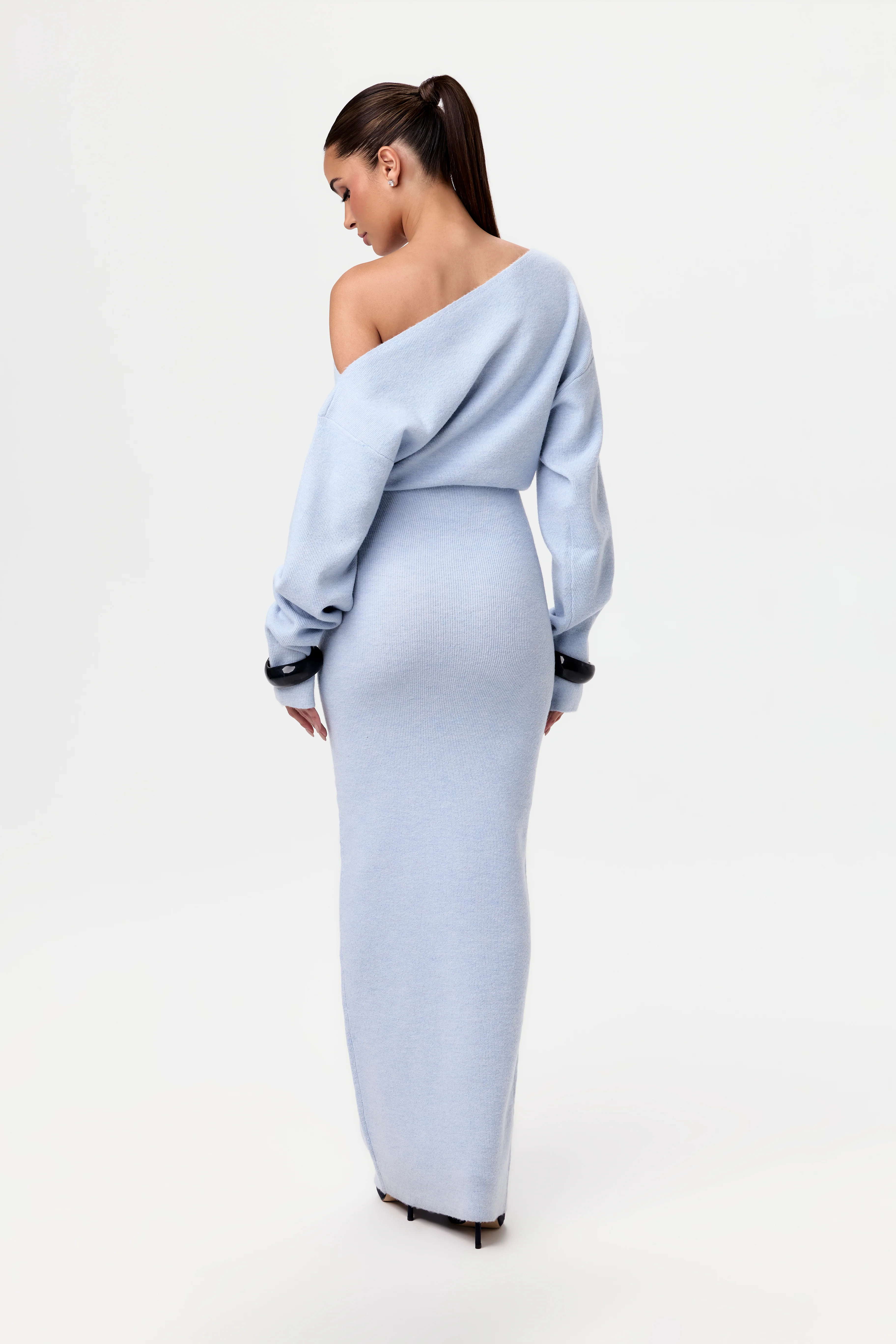 Knit Off-Shoulder Sweater Maxi Dress - Image 52