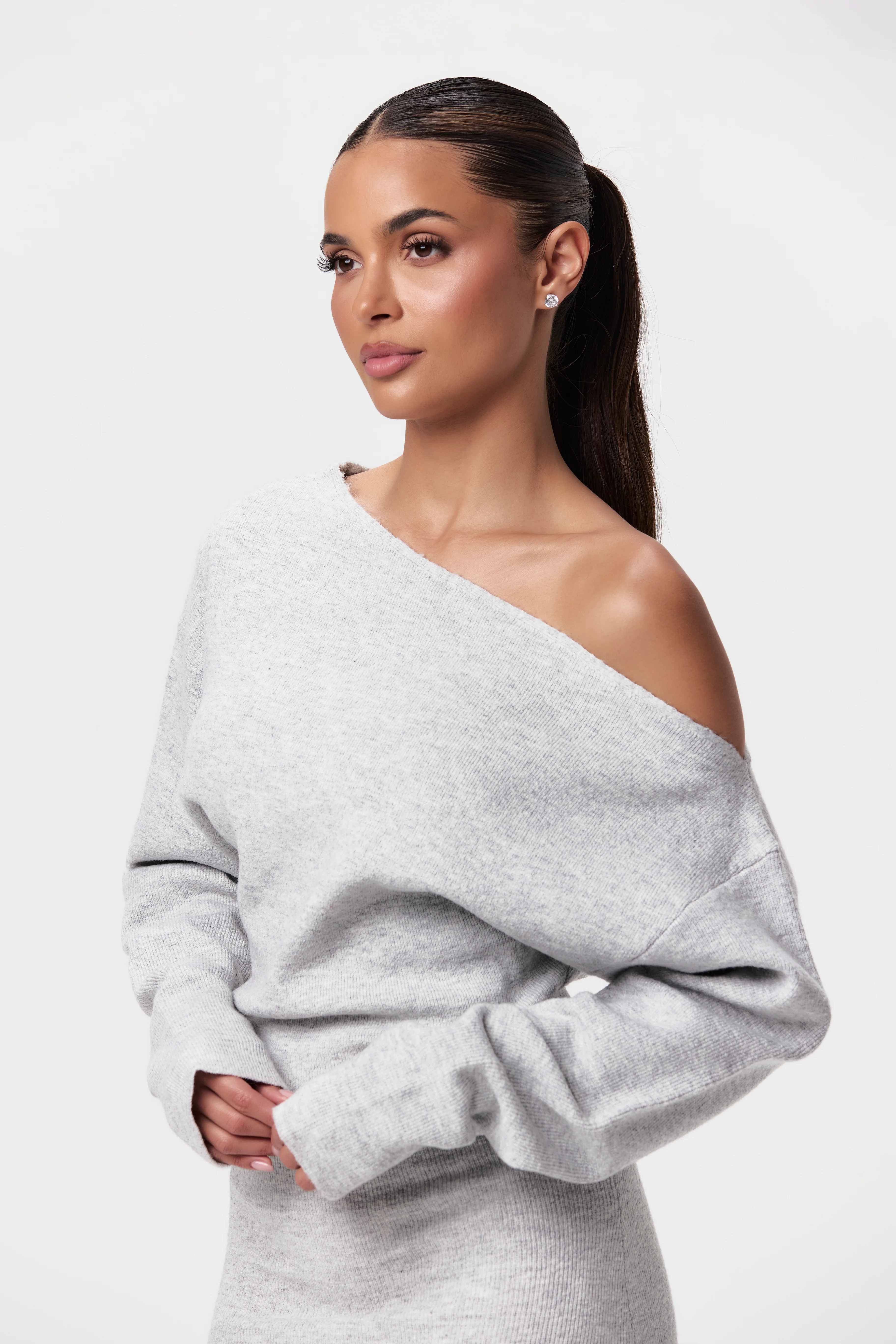 Knit Off-Shoulder Sweater Maxi Dress - Image 53