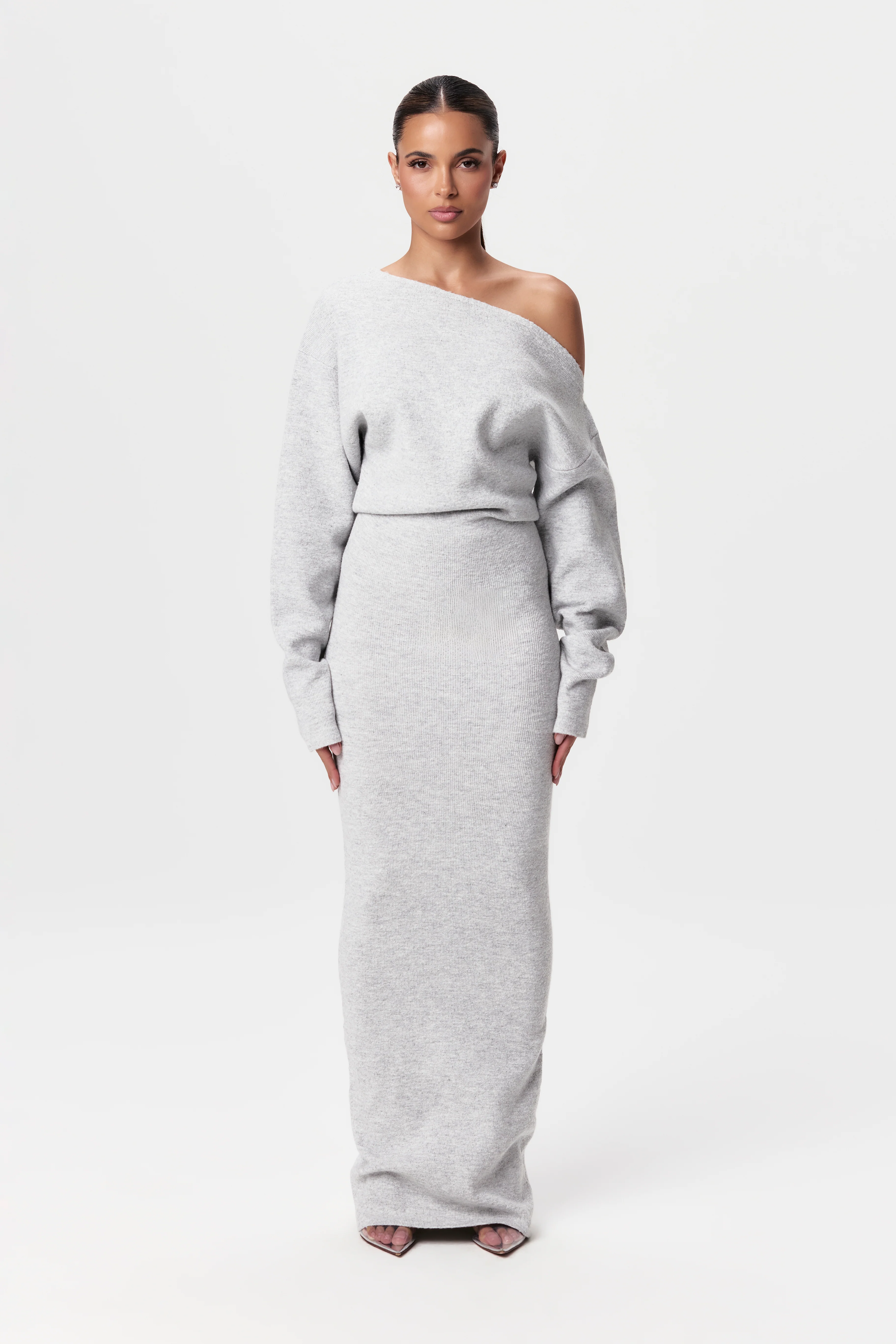 Knit Off-Shoulder Sweater Maxi Dress - Image 54