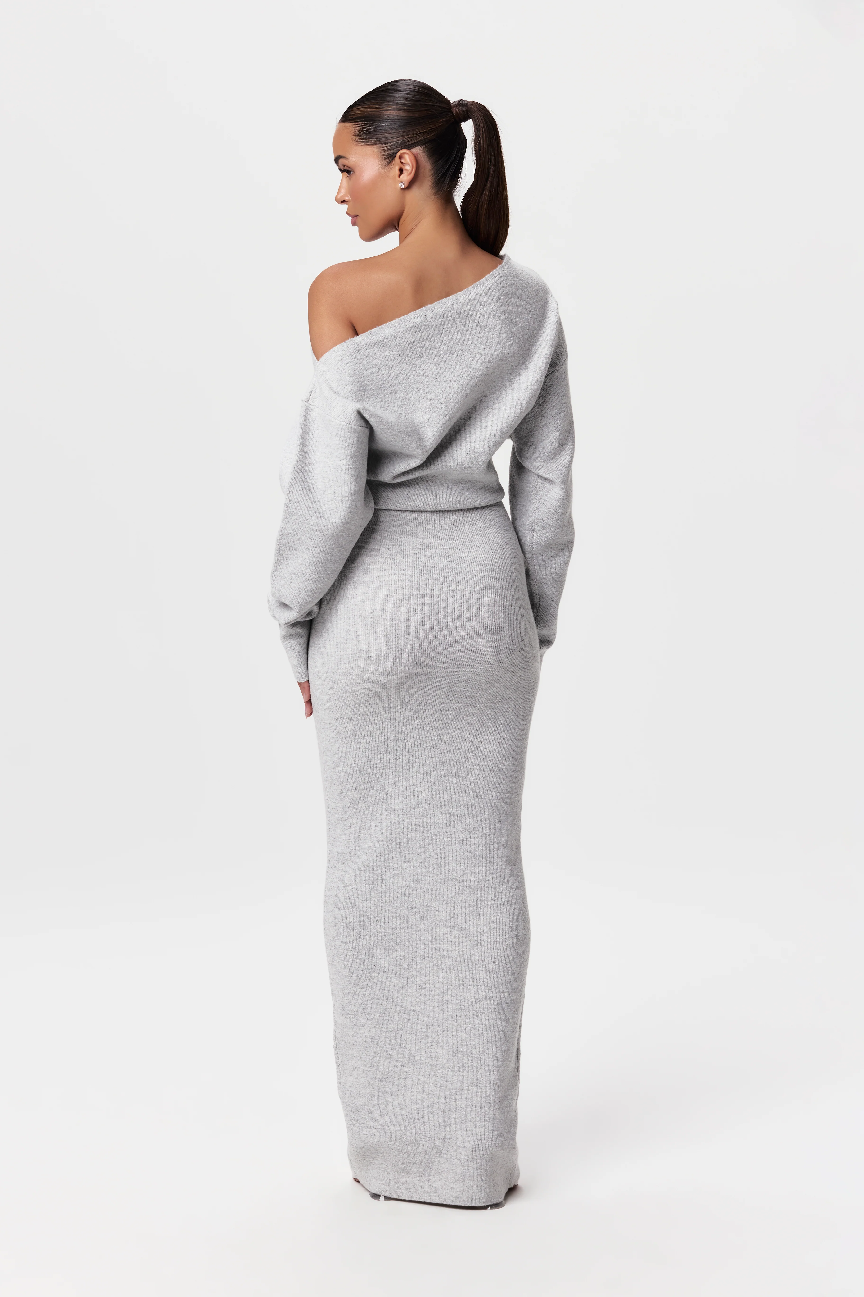 Knit Off-Shoulder Sweater Maxi Dress - Image 55